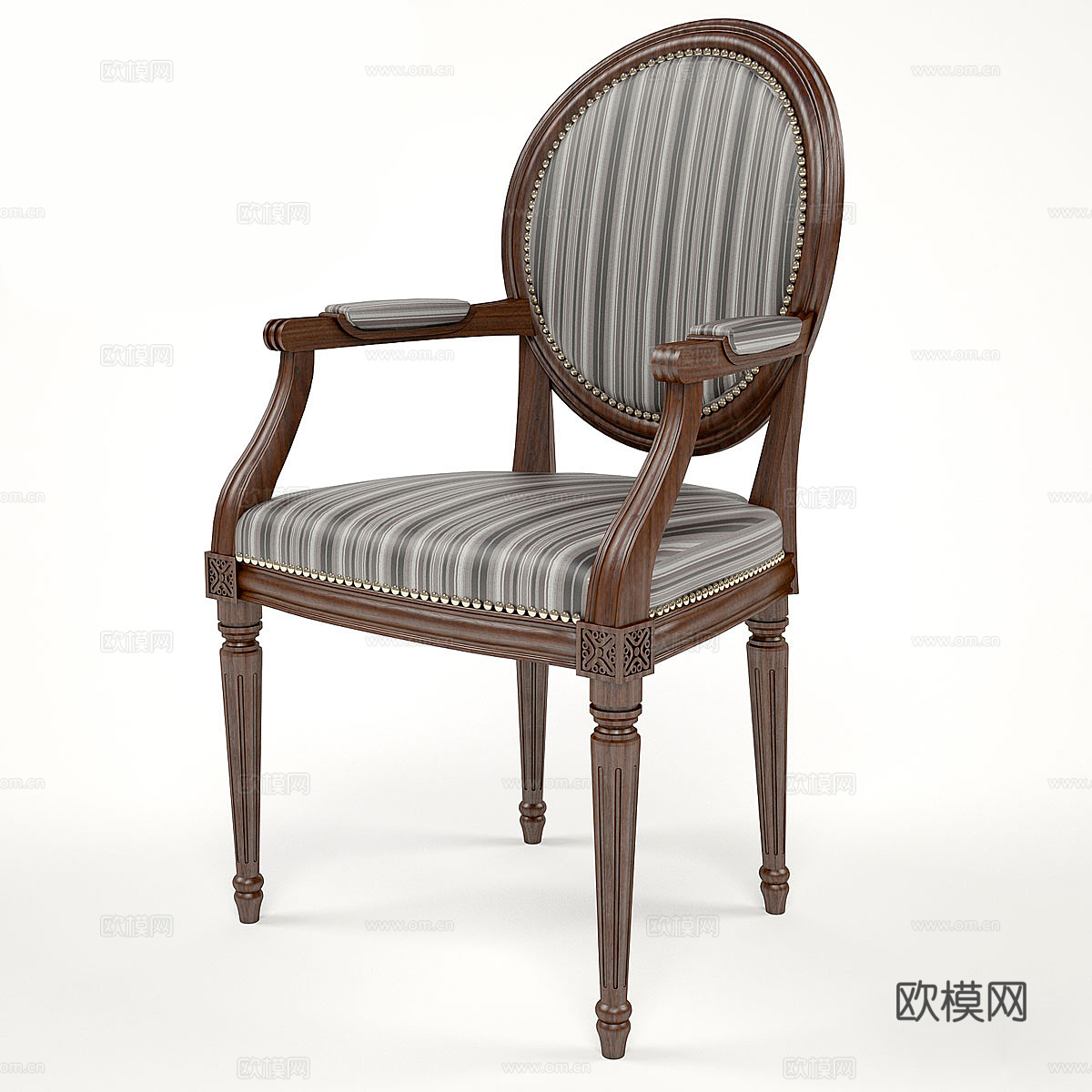 美式餐椅 单椅3d模型