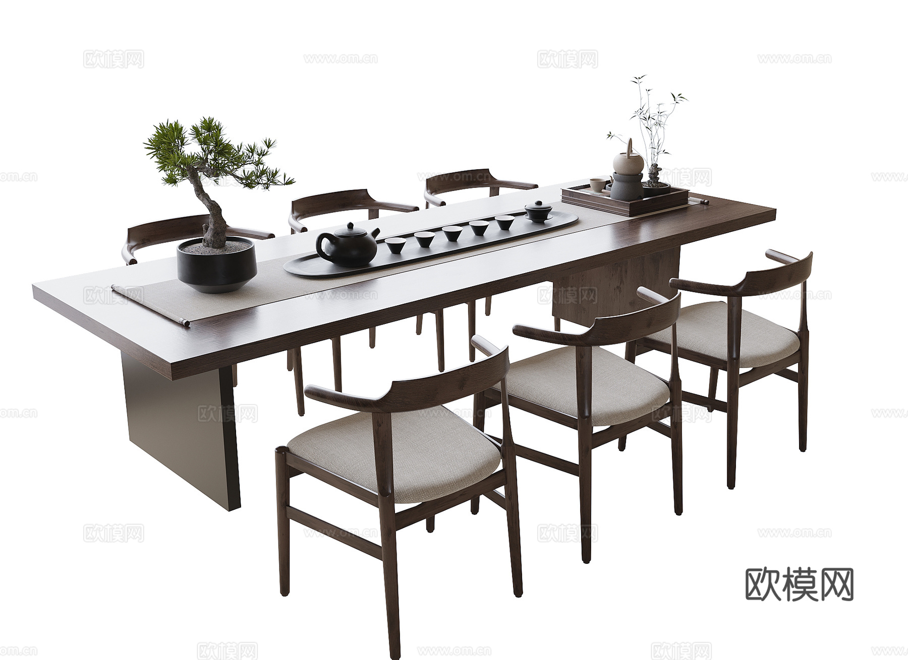 现代茶桌椅 茶椅 茶具 茶椅su模型