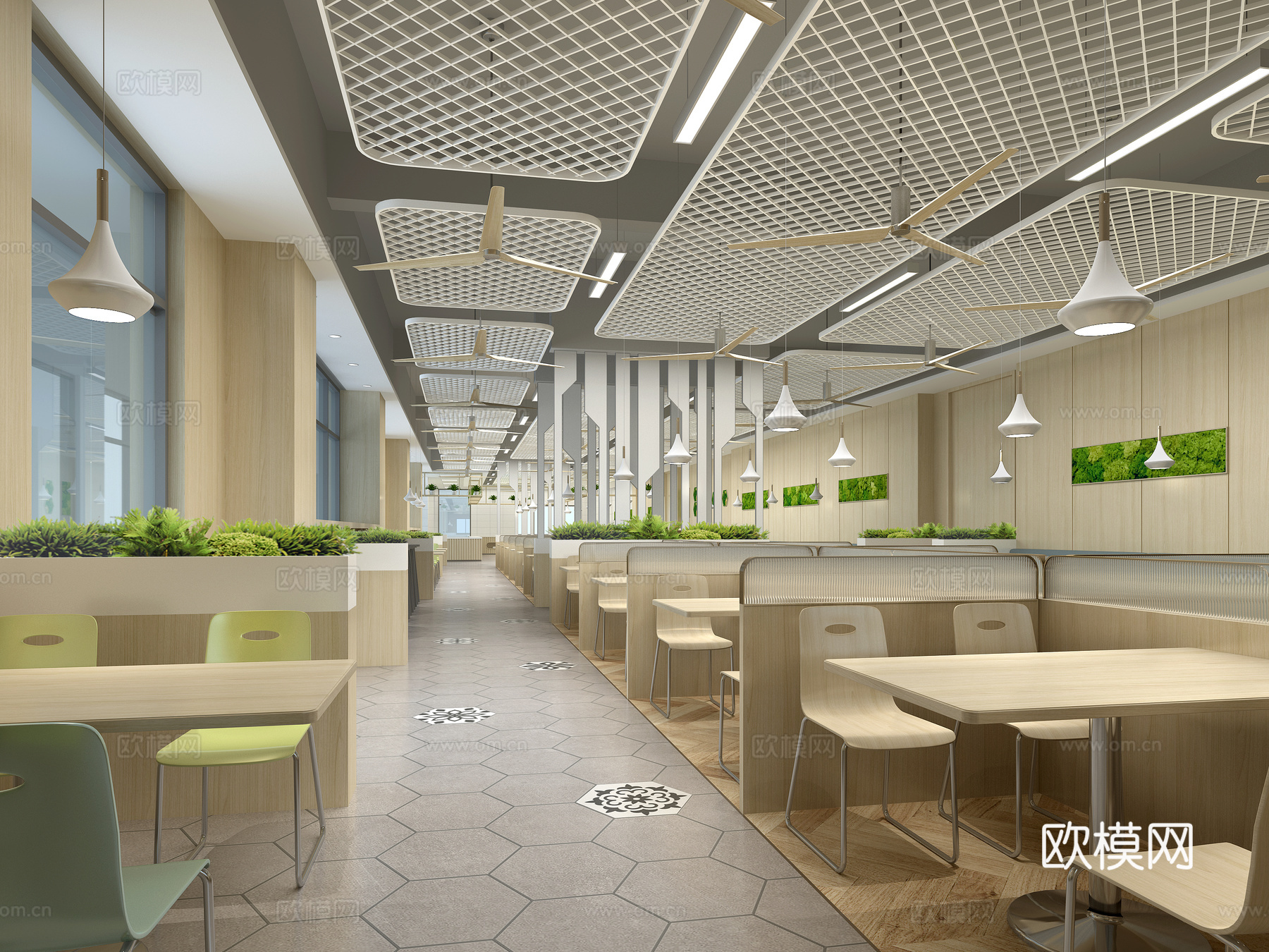 现代食堂 现代餐厅 自助餐厅3d模型