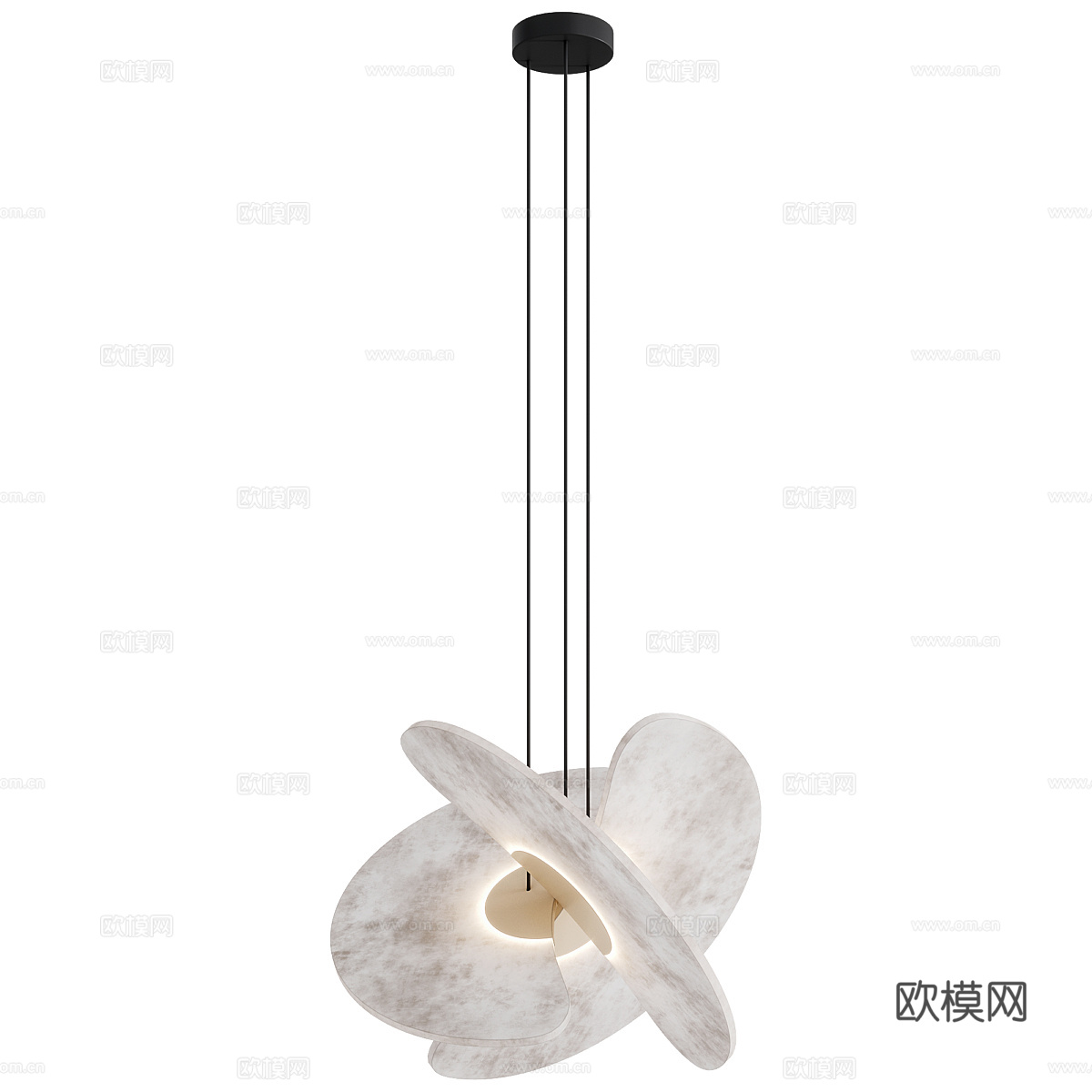 现代意式轻奢大理石装饰吊灯3d模型