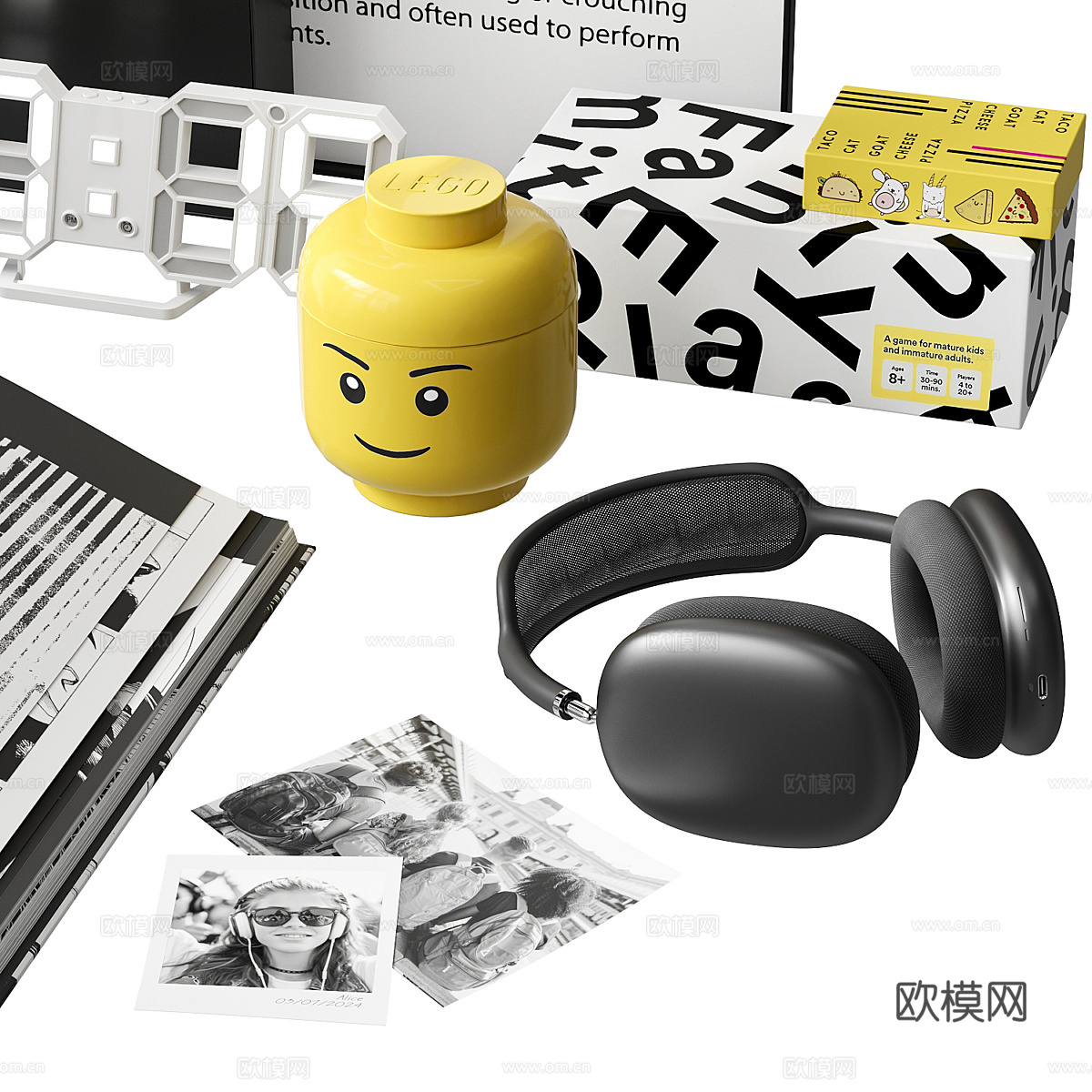 现代极简饰品摆件组合3d模型