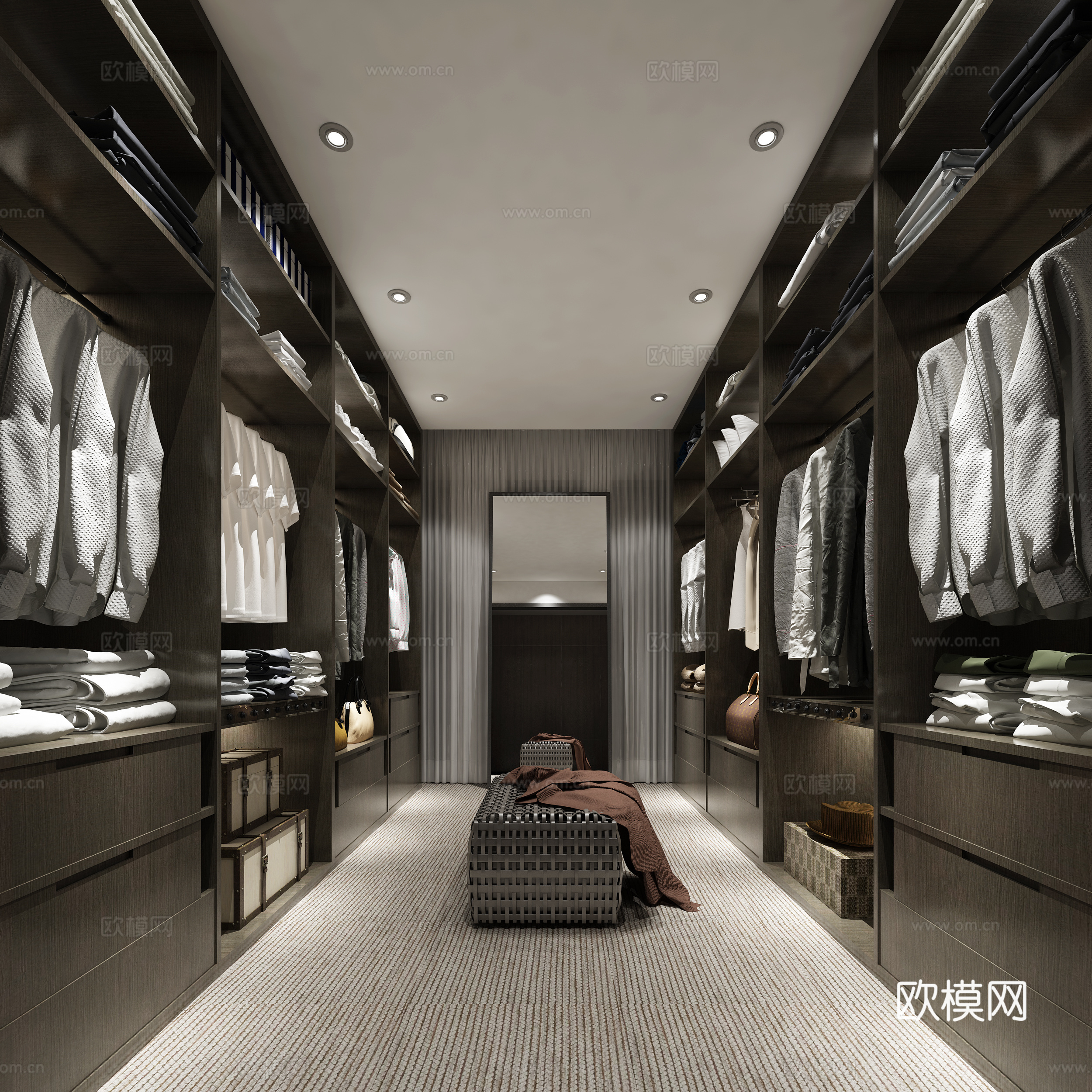 现代衣帽间 衣橱3d模型