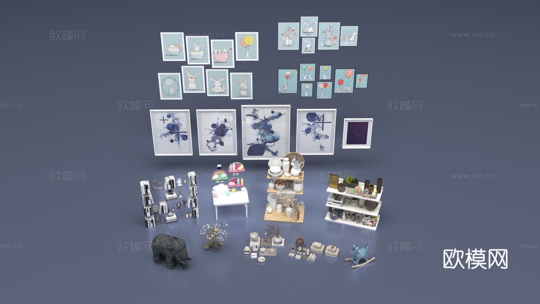 挂画装饰品组合3d模型