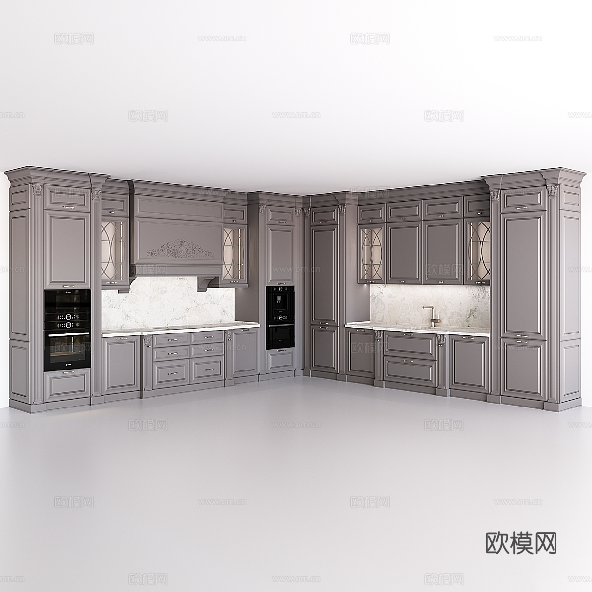 美式简约橱柜3d模型