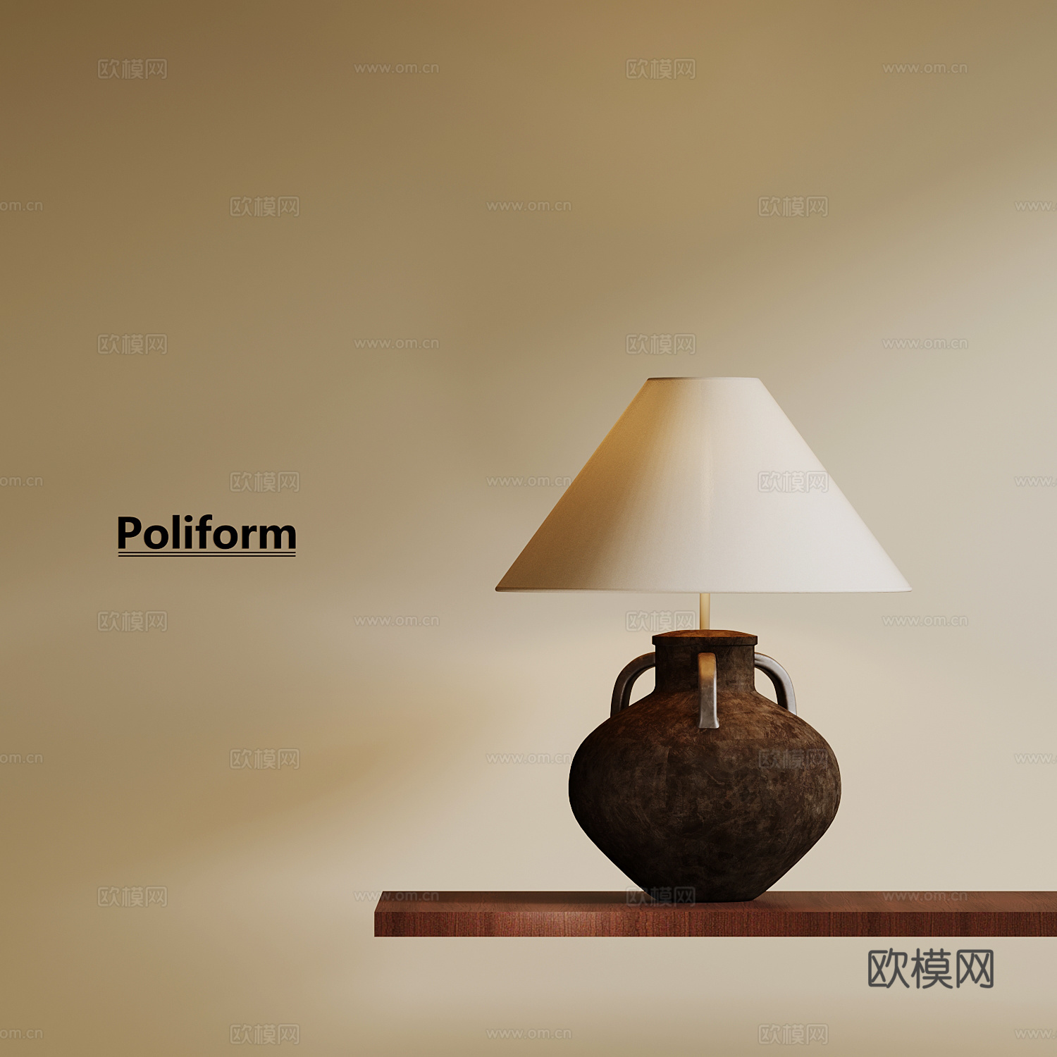 台灯 中古风台灯3d模型