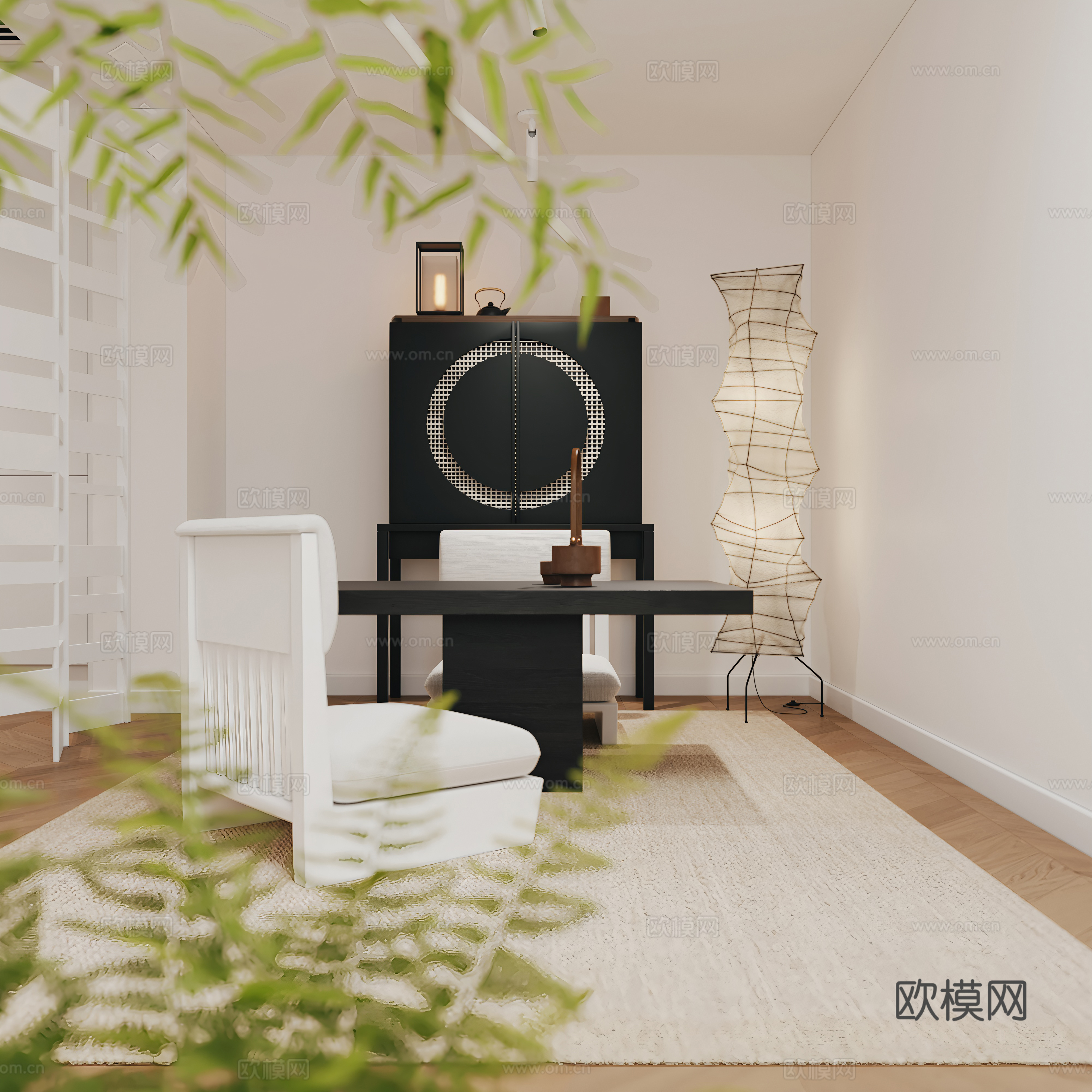 现代，客厅3d模型下载（渲染图4）