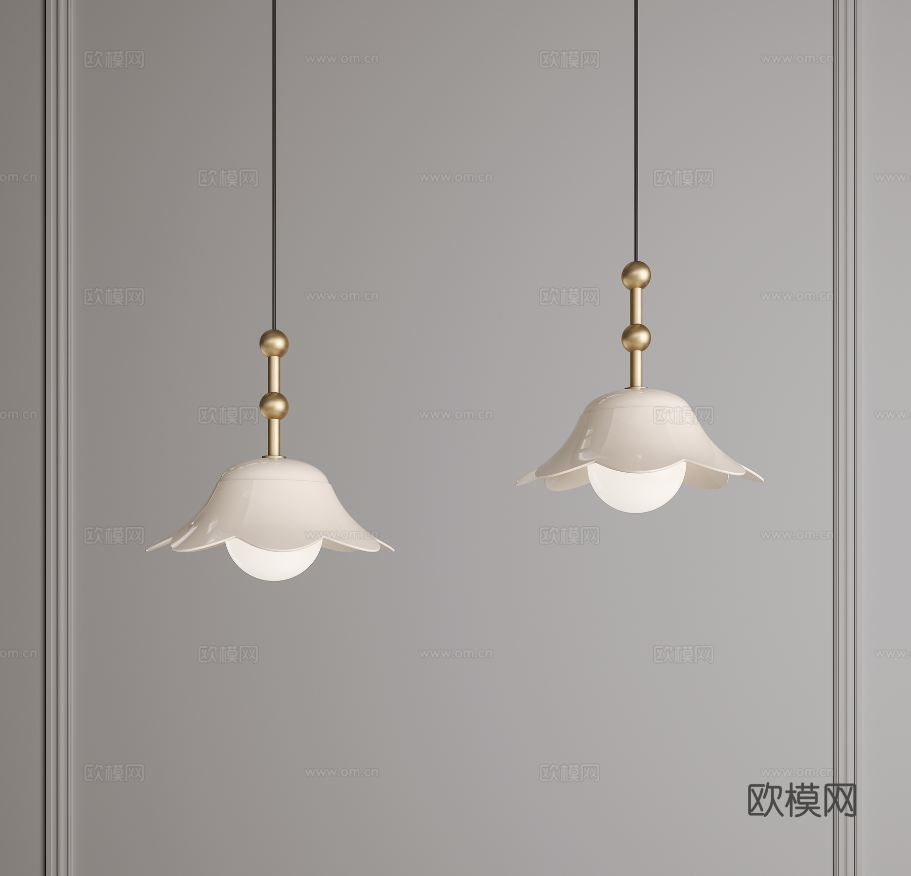 中古吊灯 奶油风吊灯 吧台吊灯 餐厅吊灯 床头吊灯 北欧吊灯3d模型