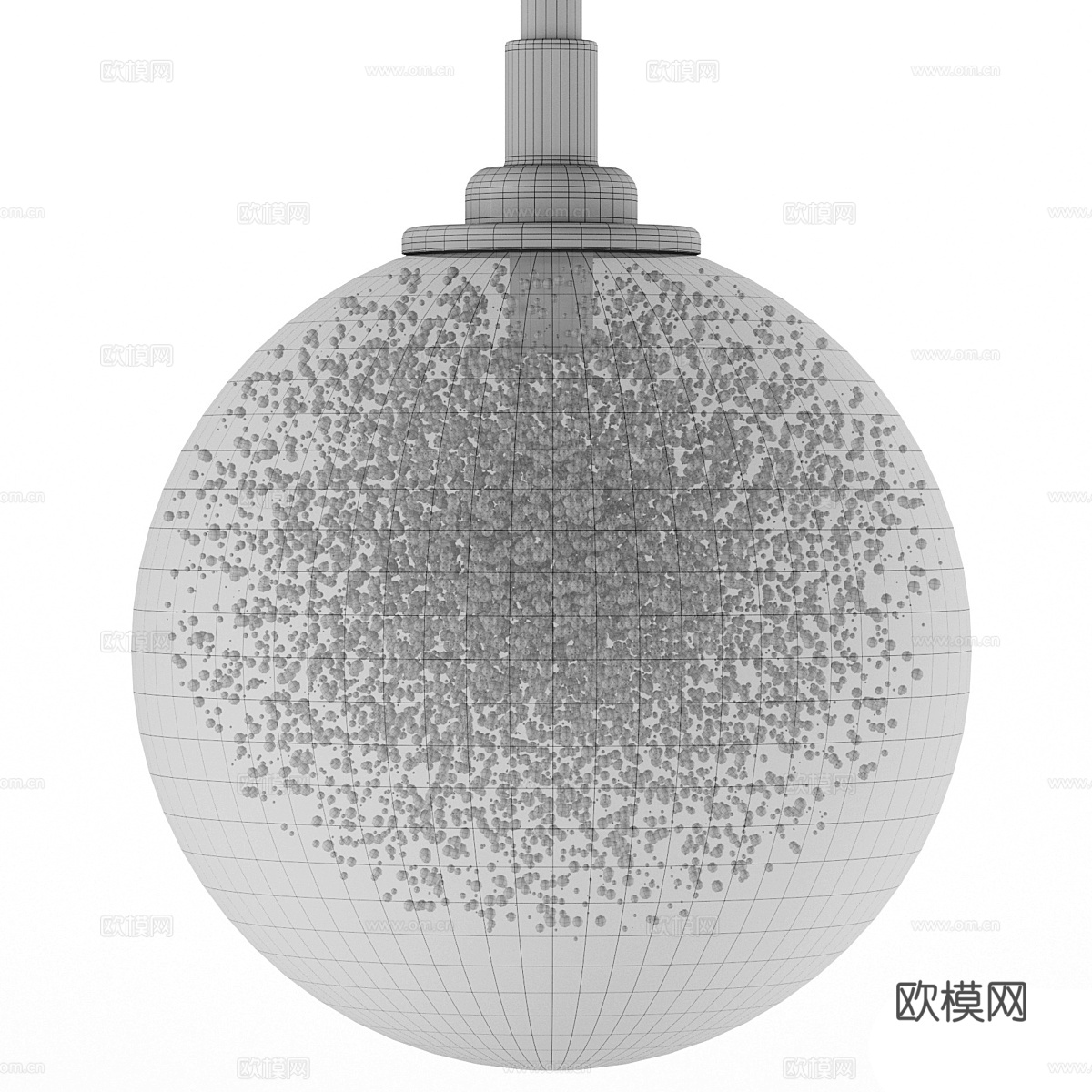 现代意式极简球形气泡玻璃装饰吊灯3d模型