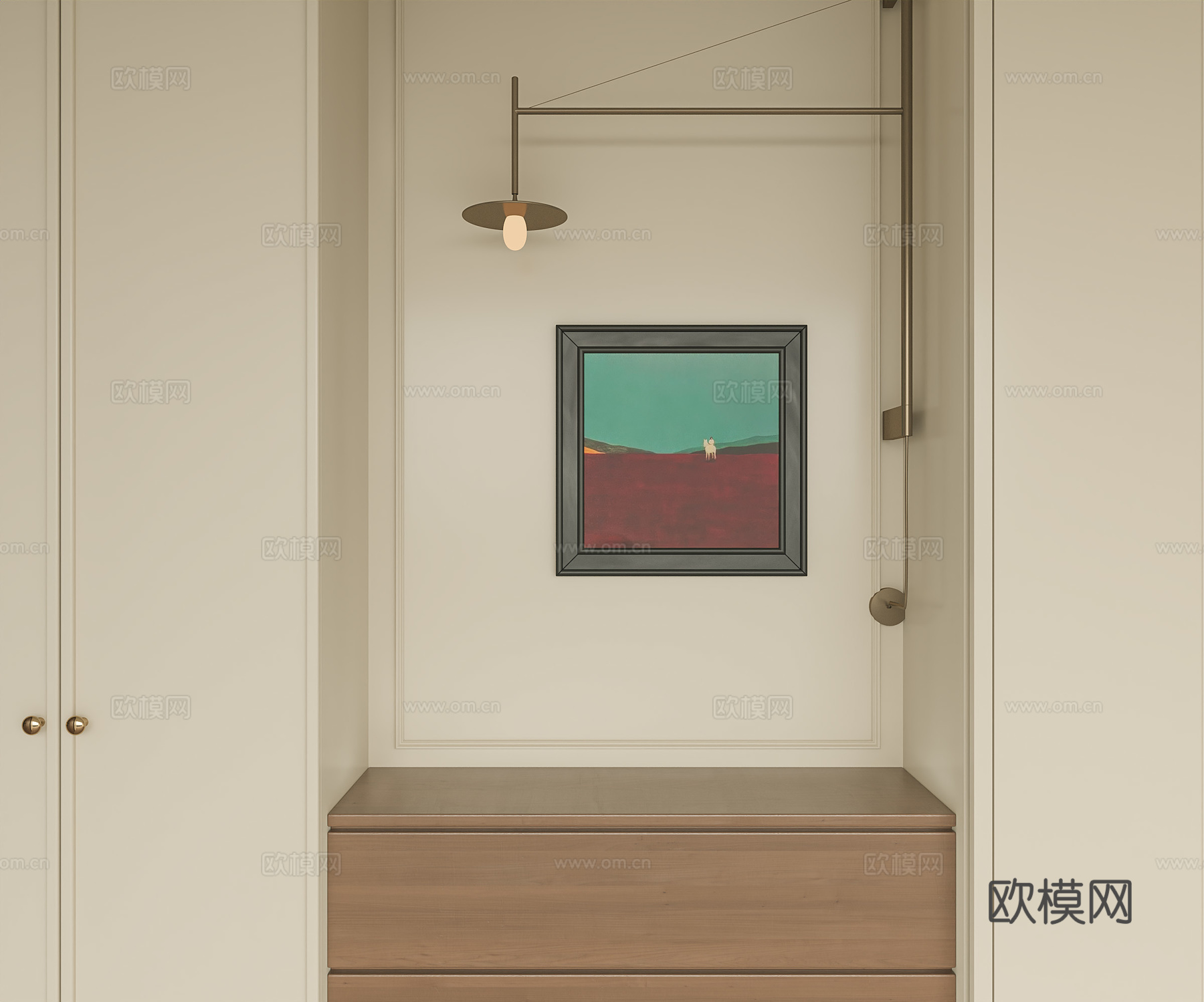 中古复古挂画3d模型