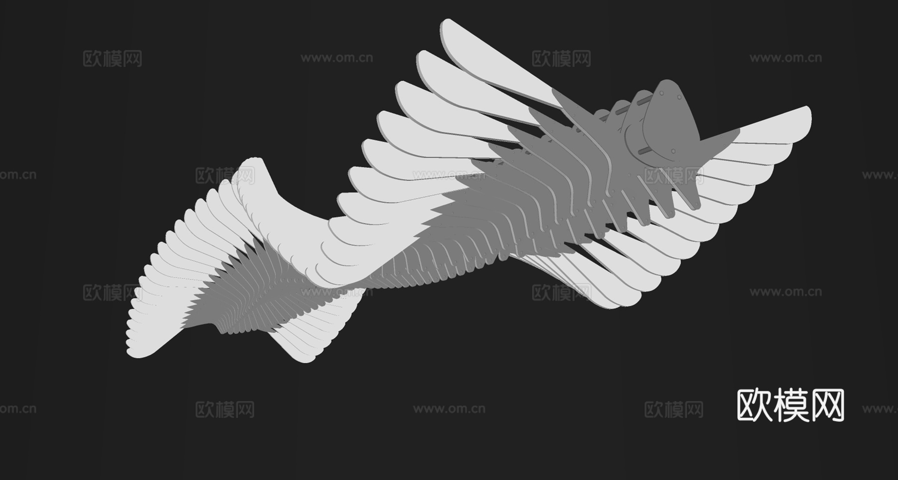 现代仿生生物抽象吊灯su模型