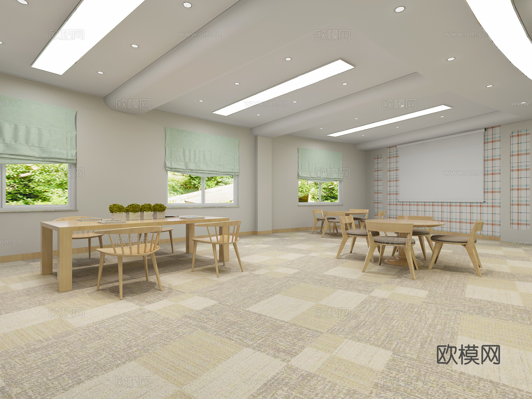 现代接待室 活动中心3d模型
