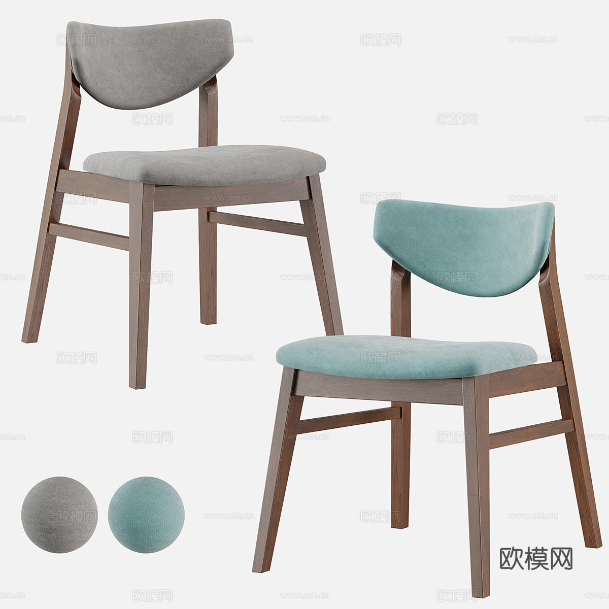 新中式木质单椅3d模型