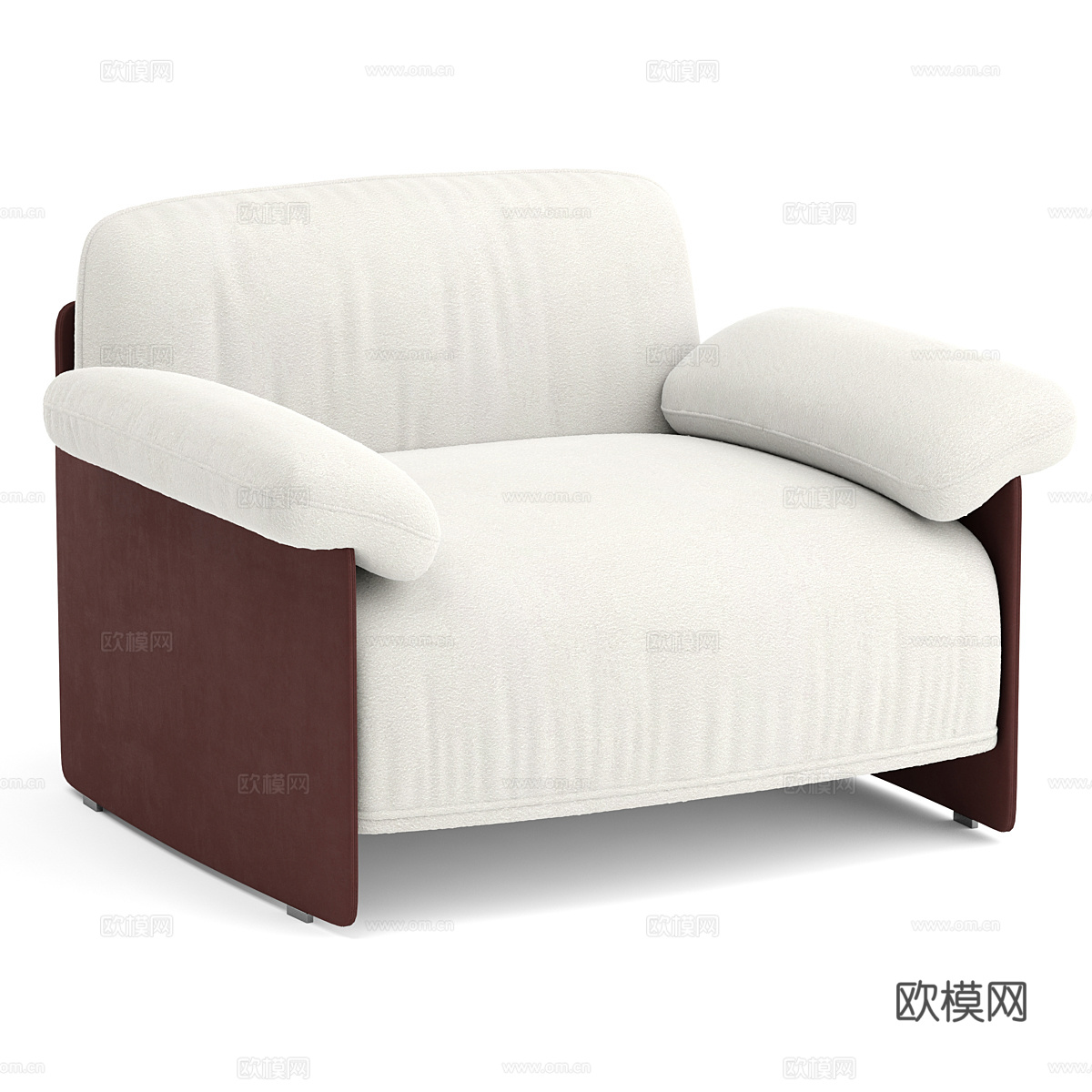 现代意式布艺沙发椅3d模型