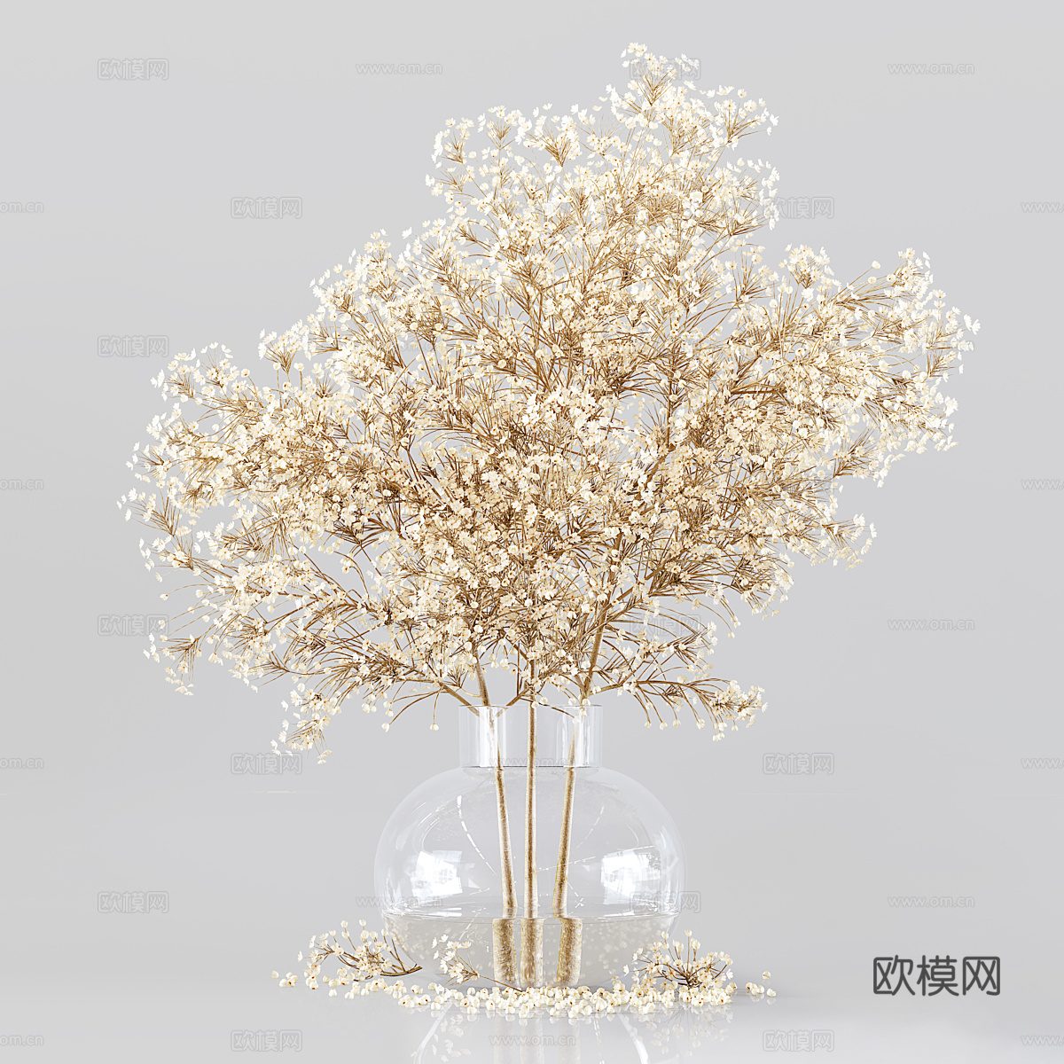 现代意式花瓶花艺3d模型