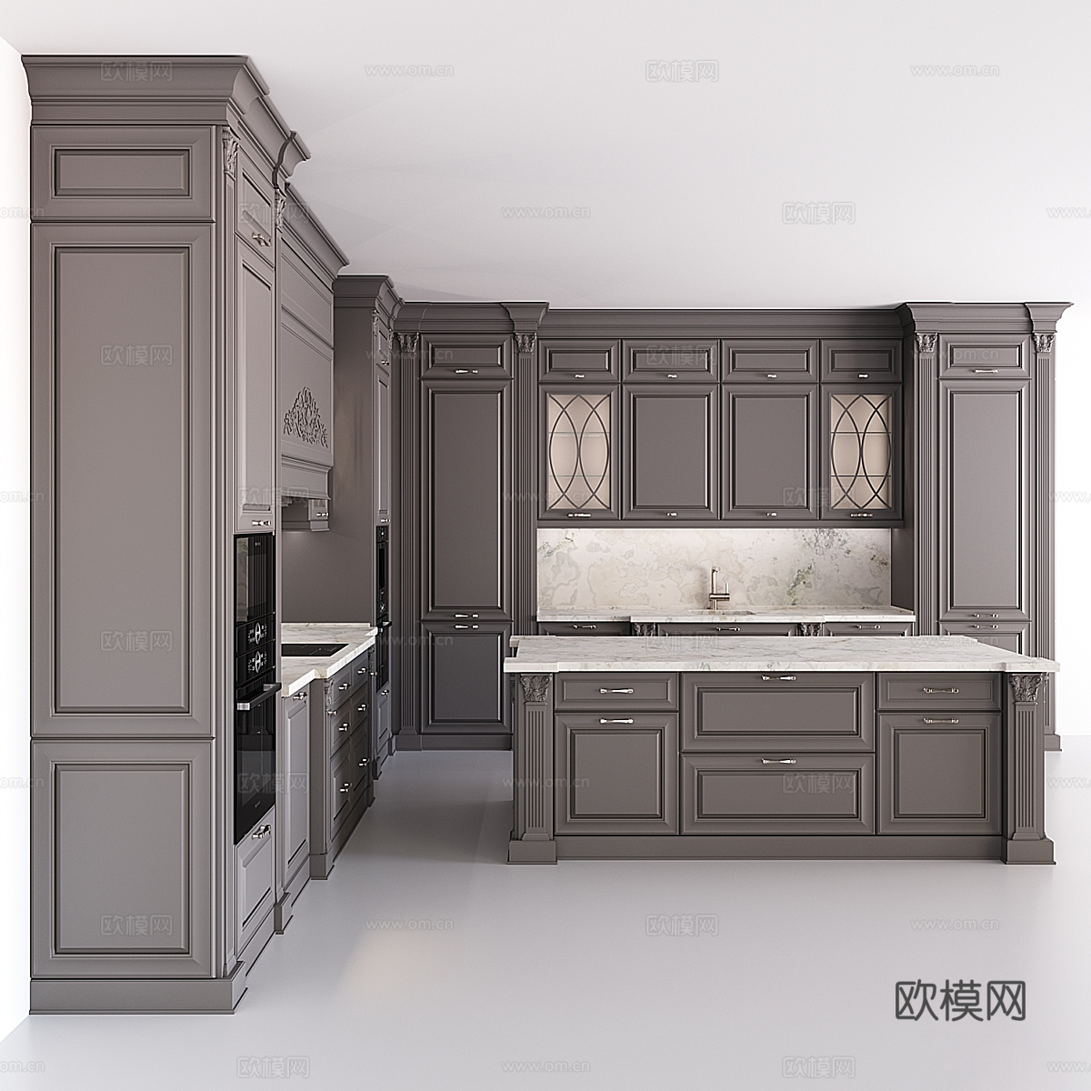 美式简约橱柜3d模型