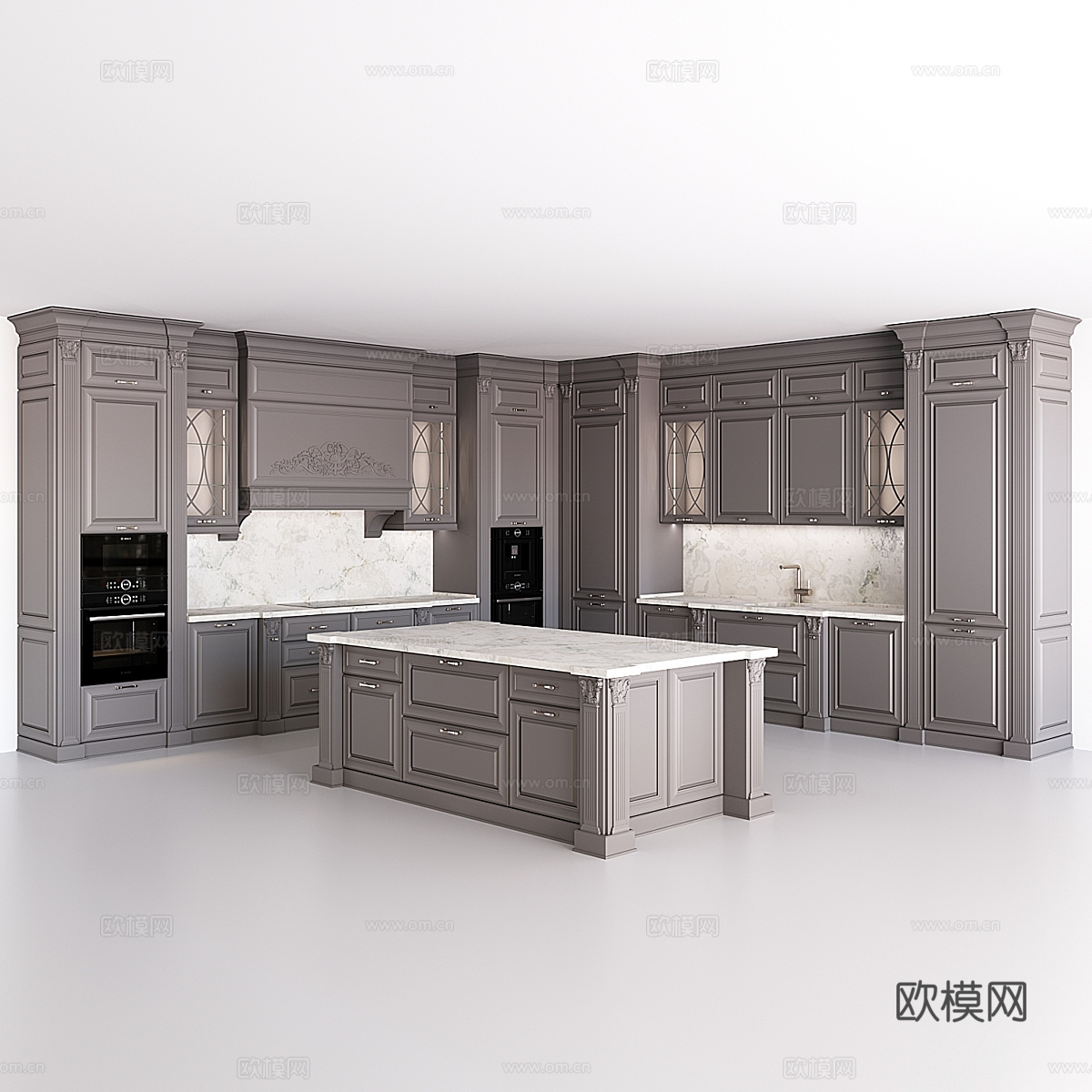 美式简约橱柜3d模型