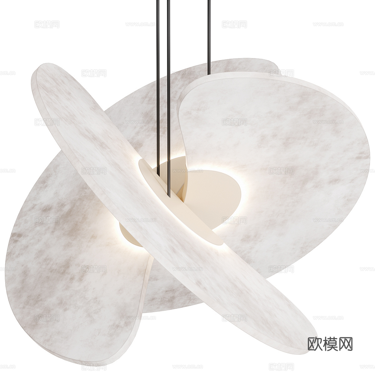 现代意式轻奢大理石装饰吊灯3d模型