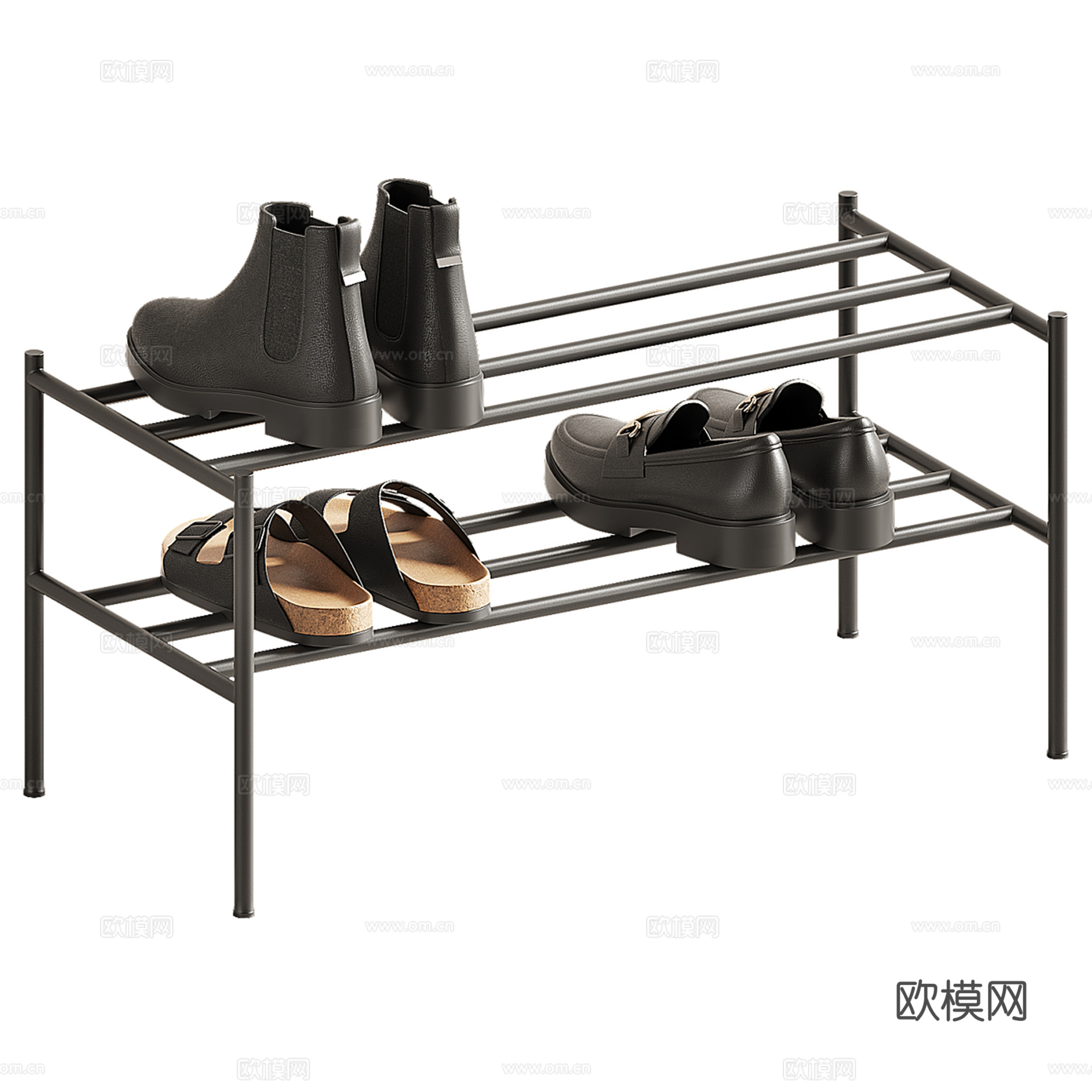 现代鞋子 鞋架su模型