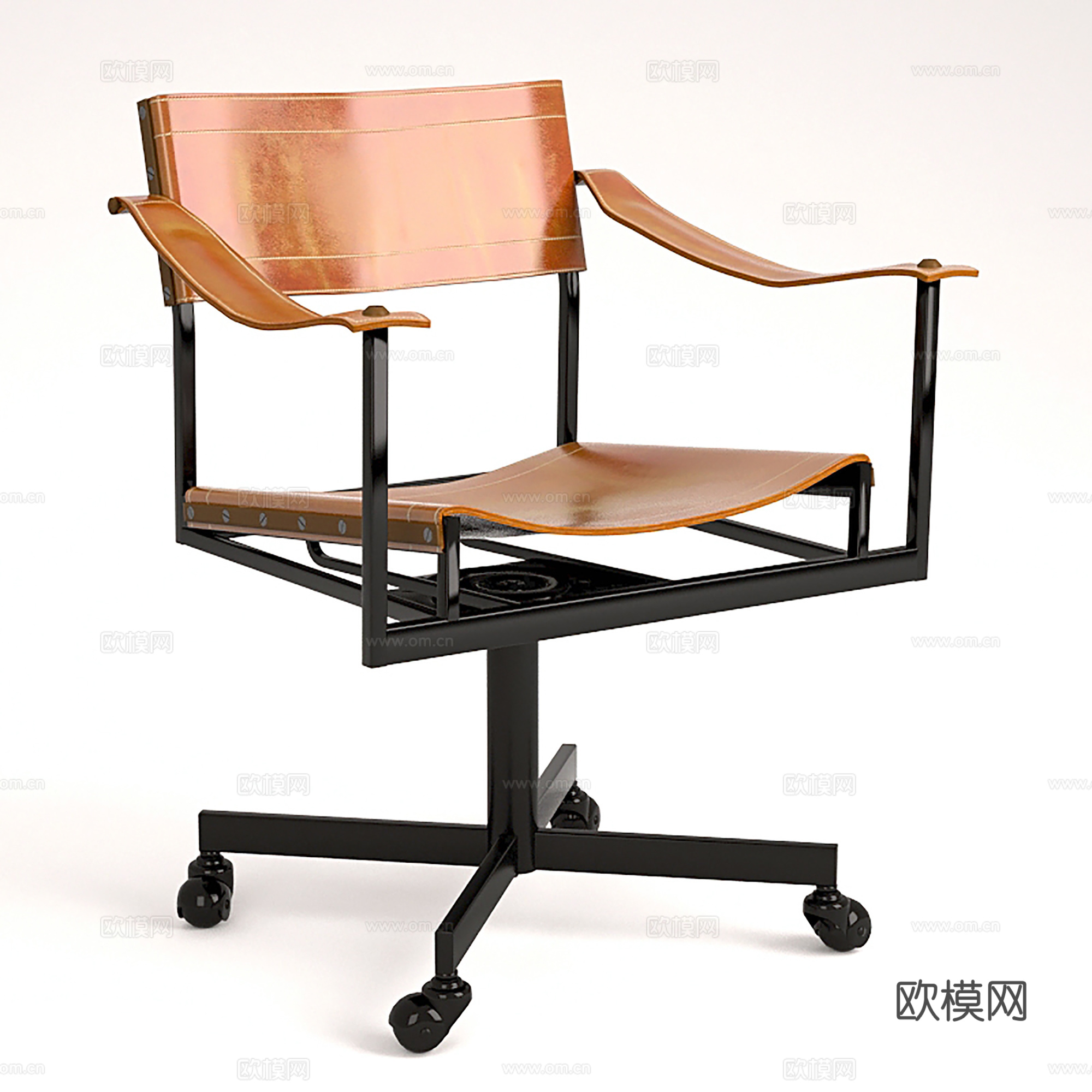 现代休闲椅 办公椅皮椅 职员椅su模型