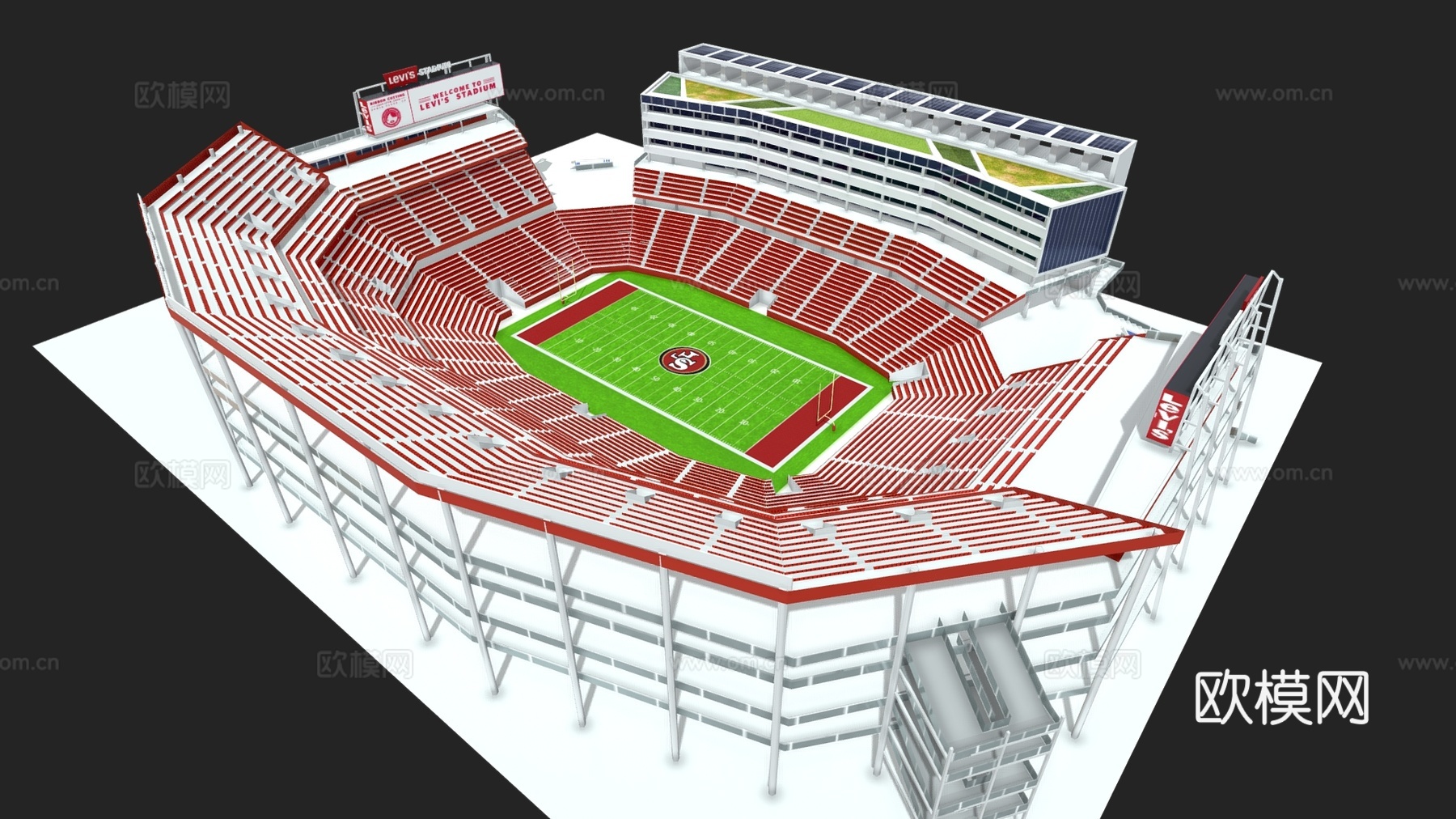 现代体育建筑 露天体育场 体育中心 足球场 体育场馆3d模型