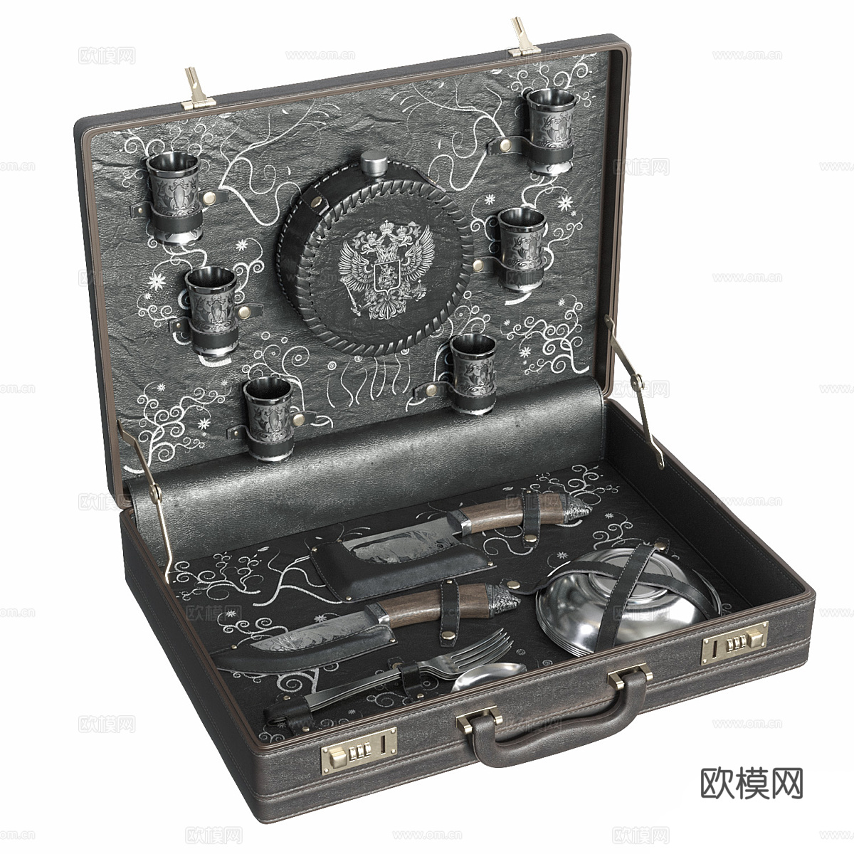 现代野外露营野餐用具3d模型