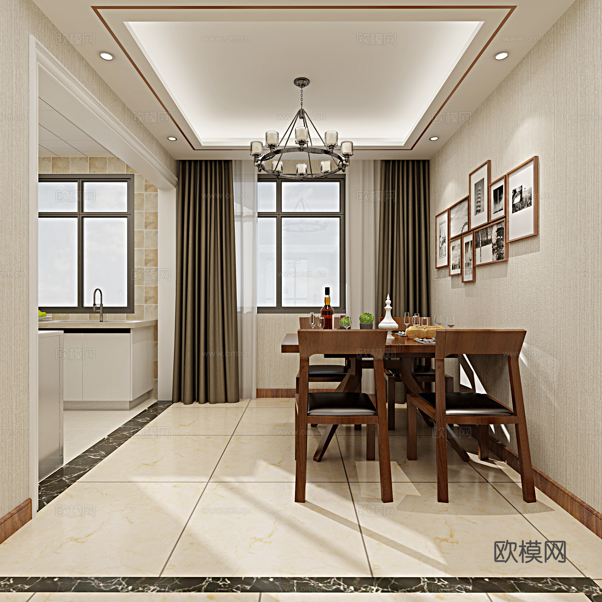 现代餐厅模型3d模型
