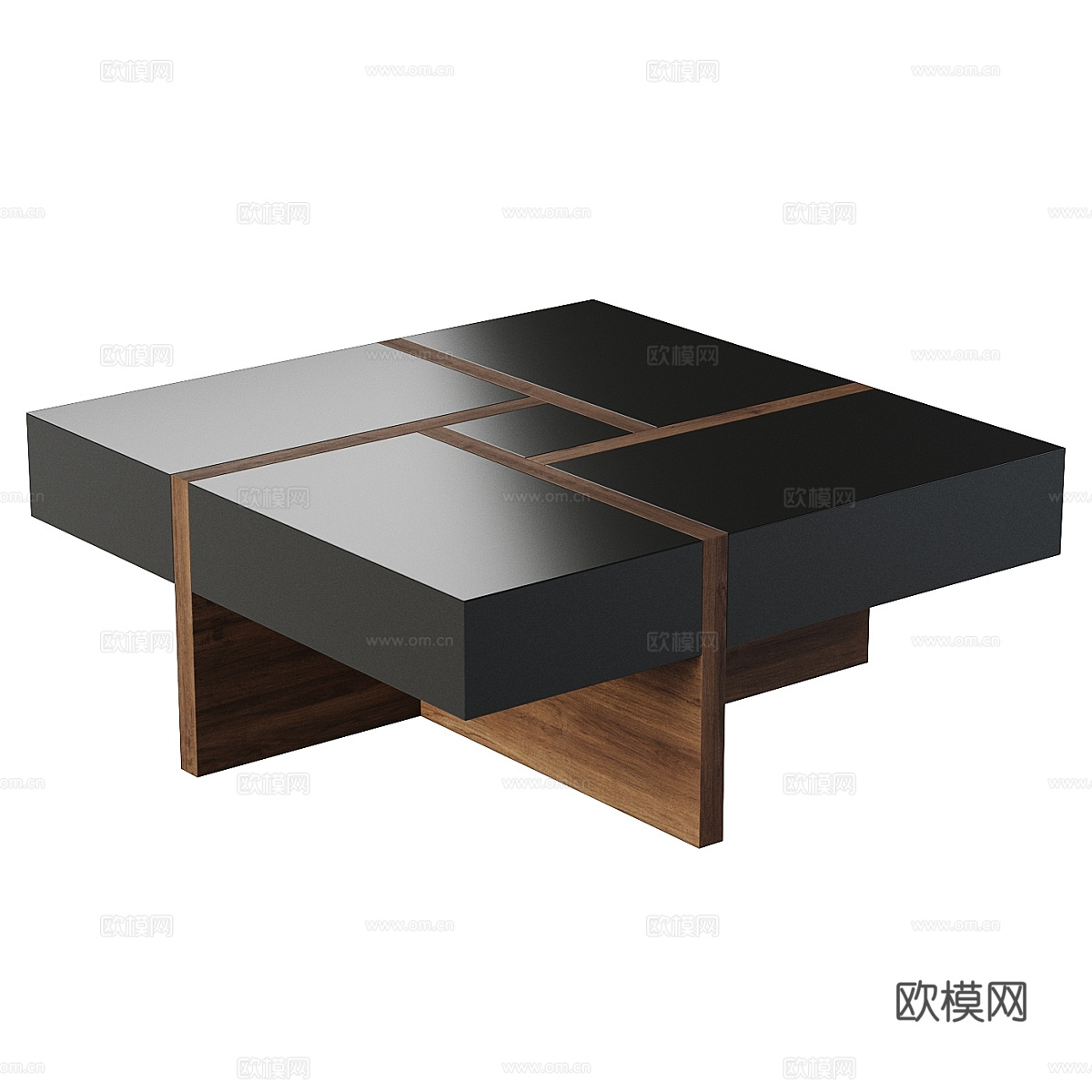 现代意式实木茶几3d模型