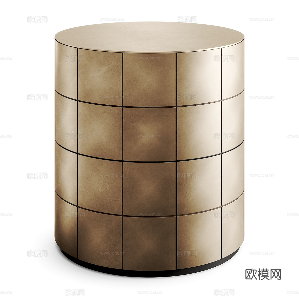 现代意式轻奢圆形床头柜3d模型