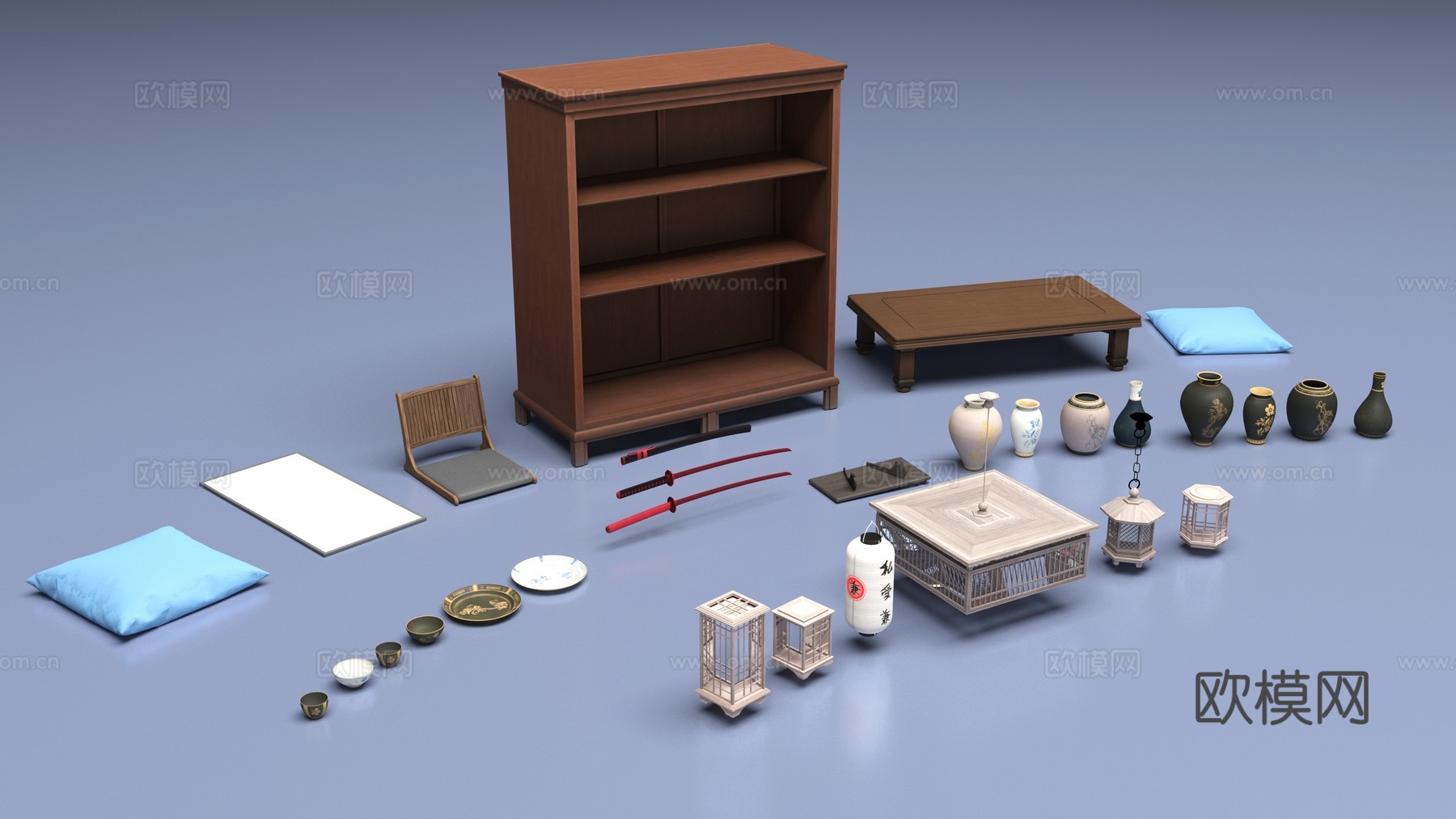 日式家具灯具3d模型