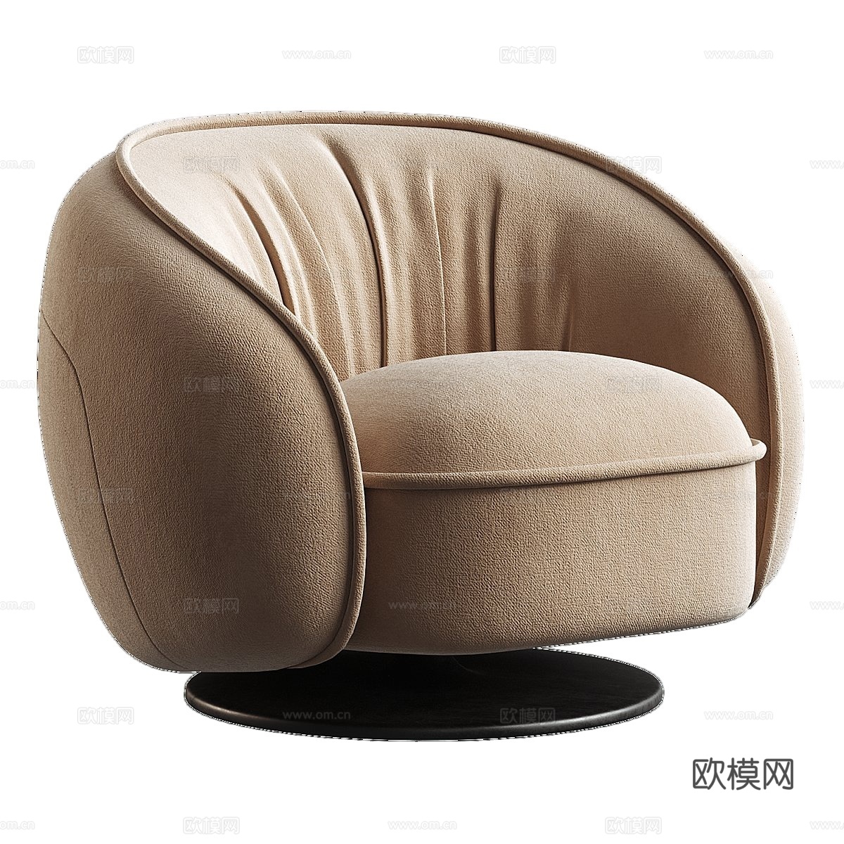 baxter 现代单人沙发 休闲椅su模型