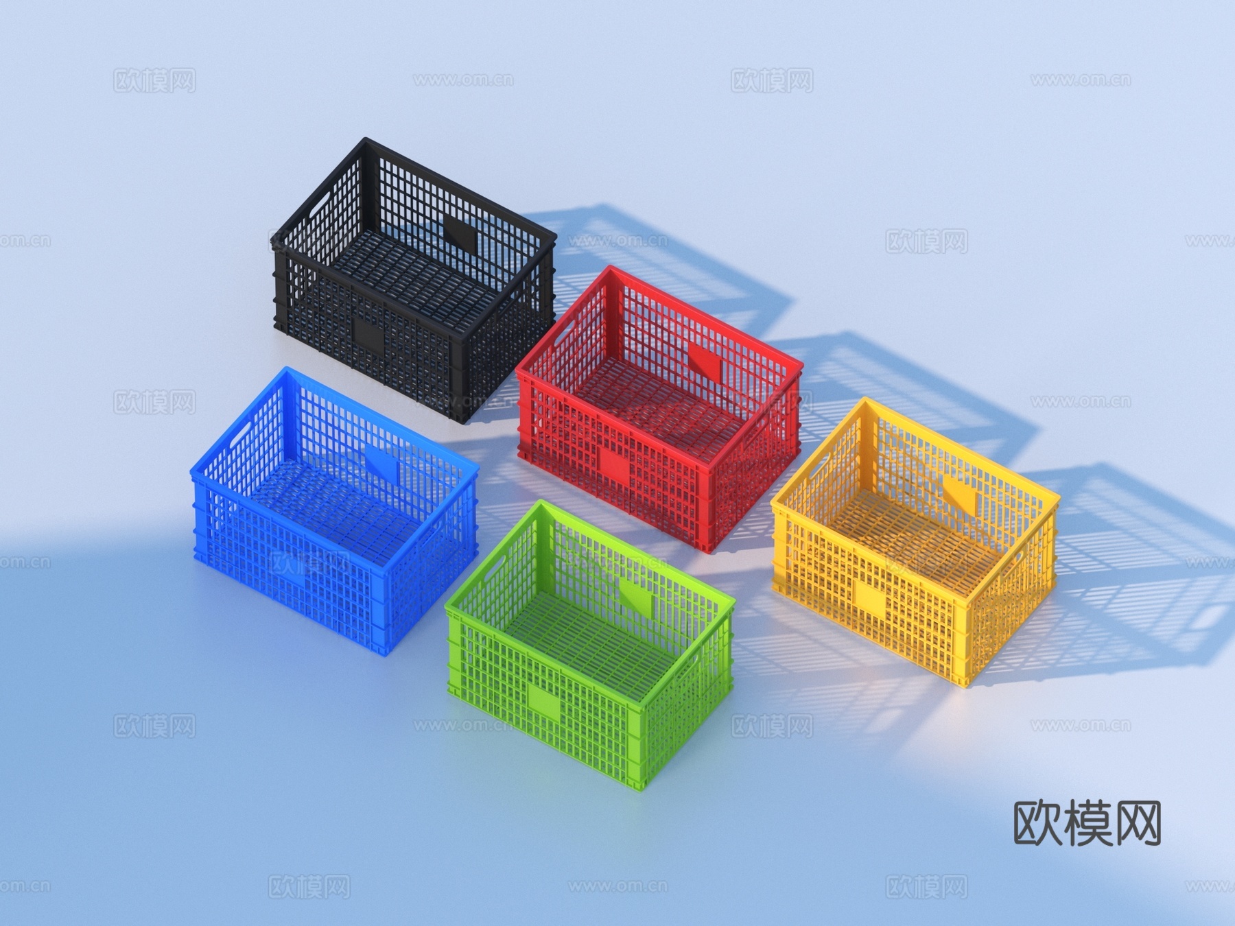 塑料筐 收纳筐 收纳箱 置物筐3d模型