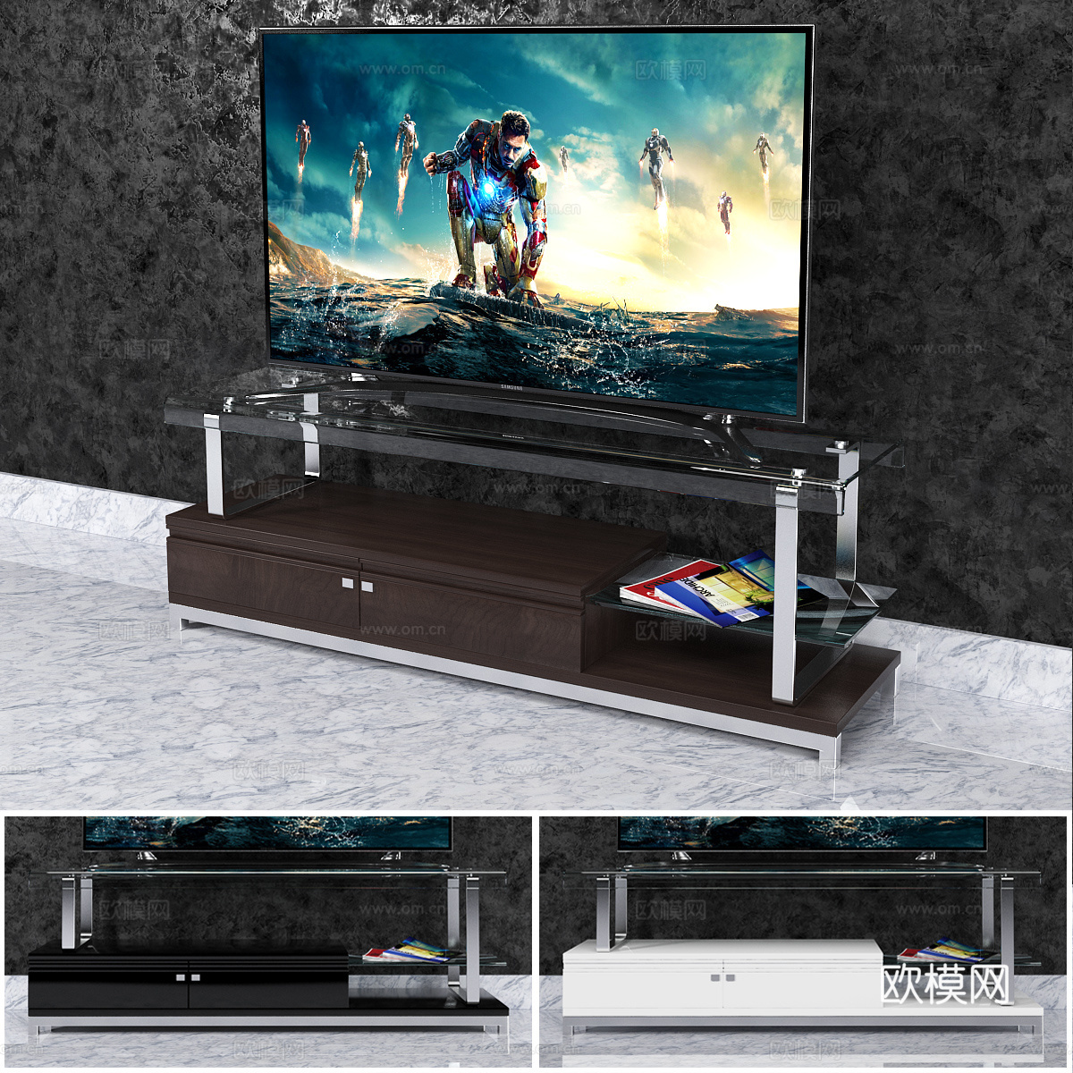 现代电视机 影音设备3d模型