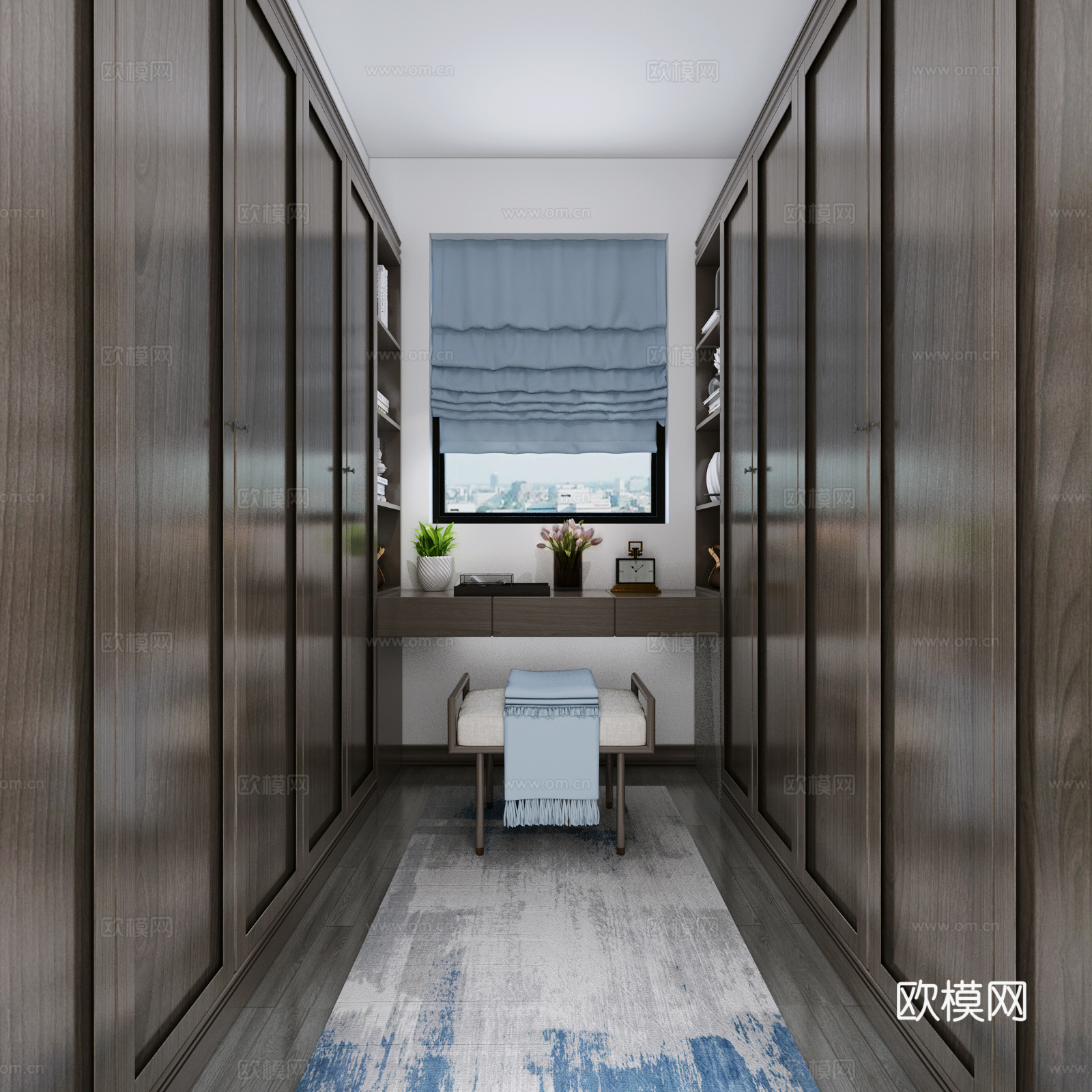 新中式衣帽间 卫生间3d模型