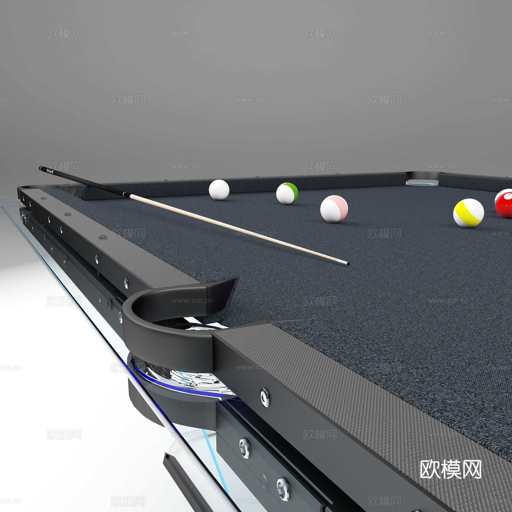 现代极简台球桌3d模型