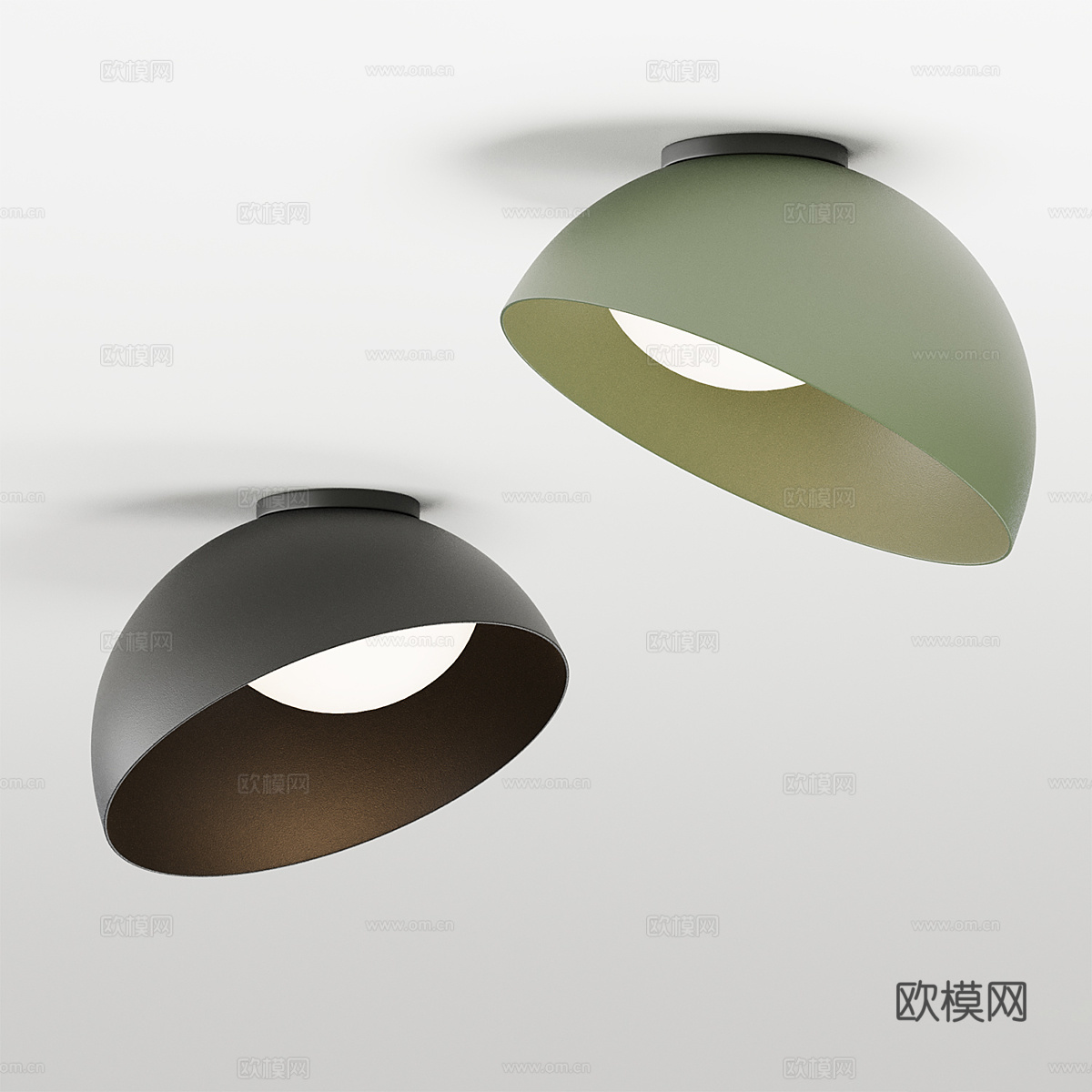 现代极简奶油风吸顶灯3d模型