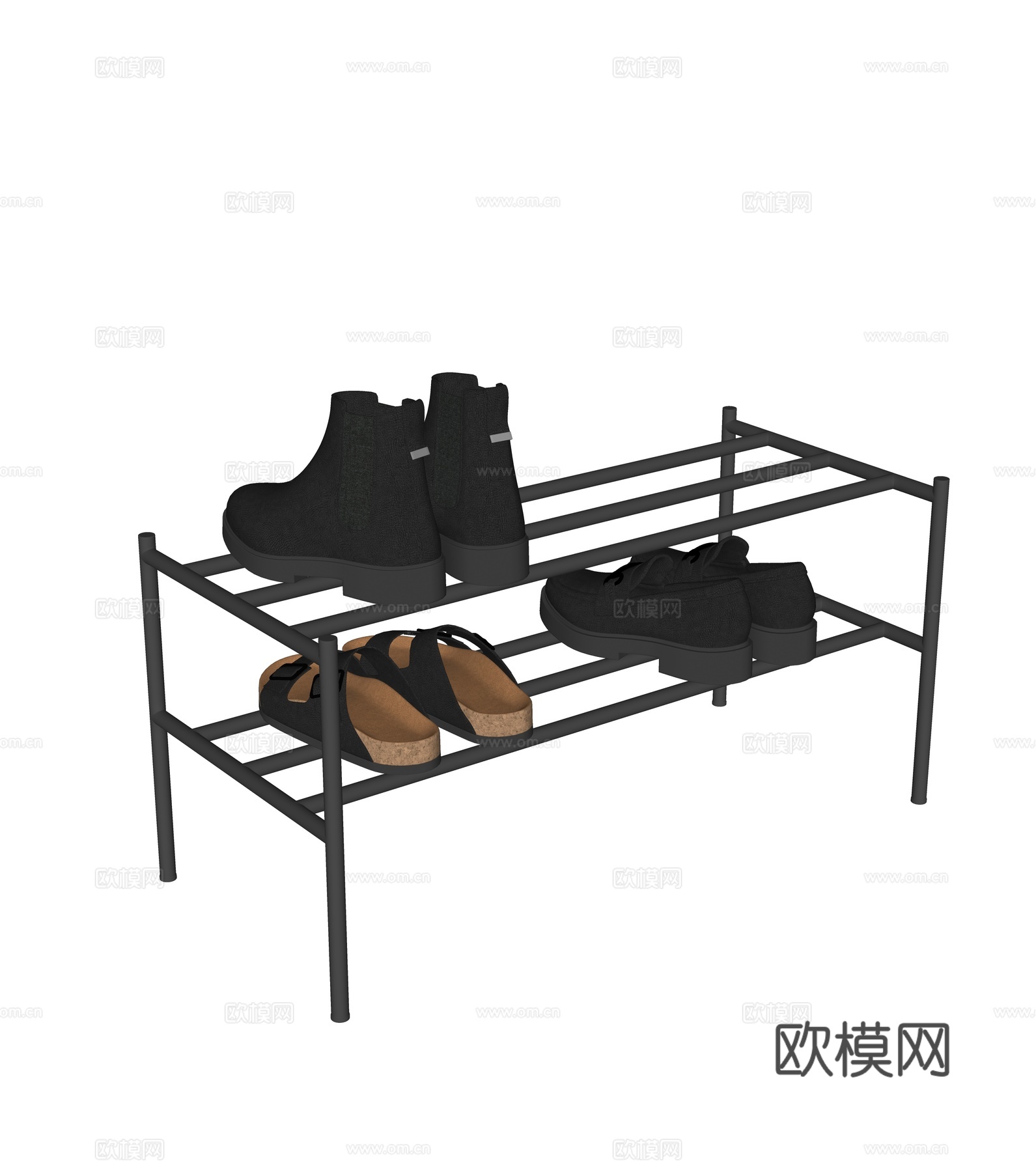 现代鞋子 鞋架su模型