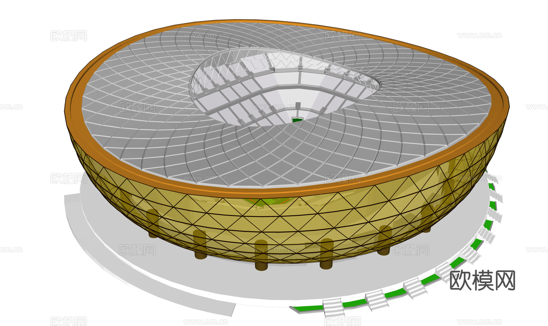 现代体育建筑 露天体育场 体育中心 体育场馆 足球场 比赛场3d模型