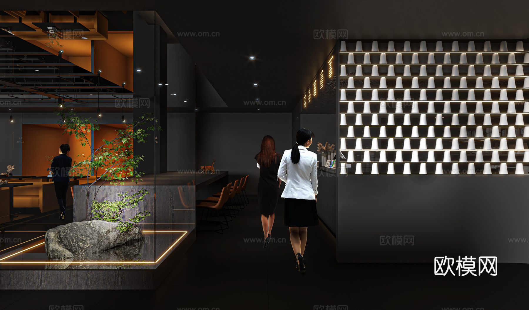 现代暗黑工业风格3d模型
