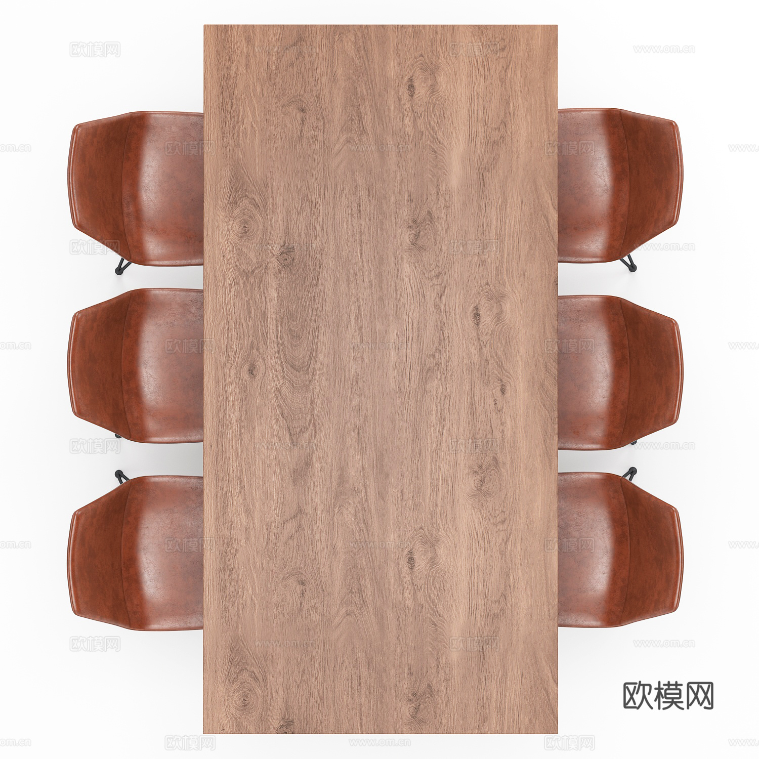现代意式餐桌椅组合3d模型