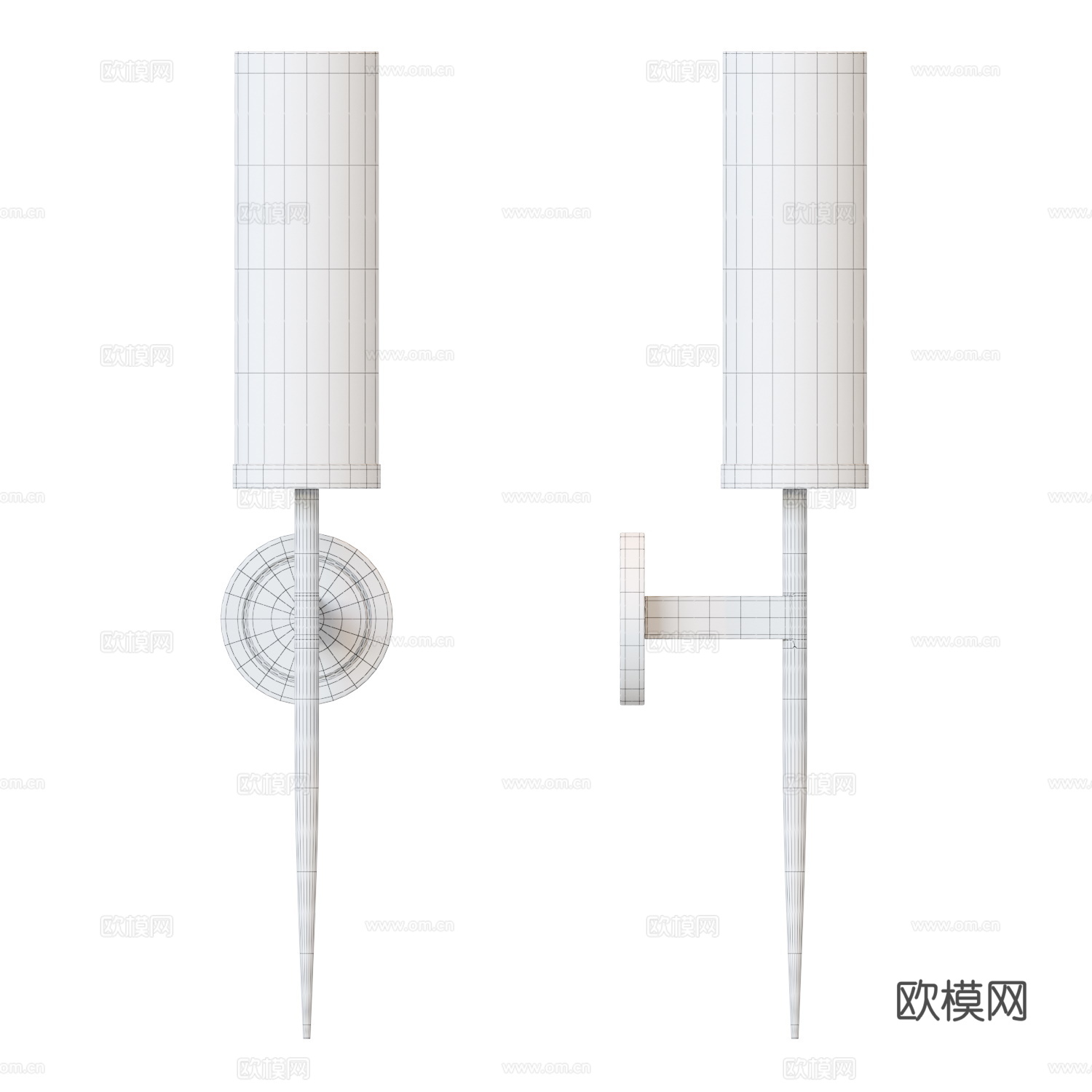 现代意式轻奢金属玻璃壁灯3d模型