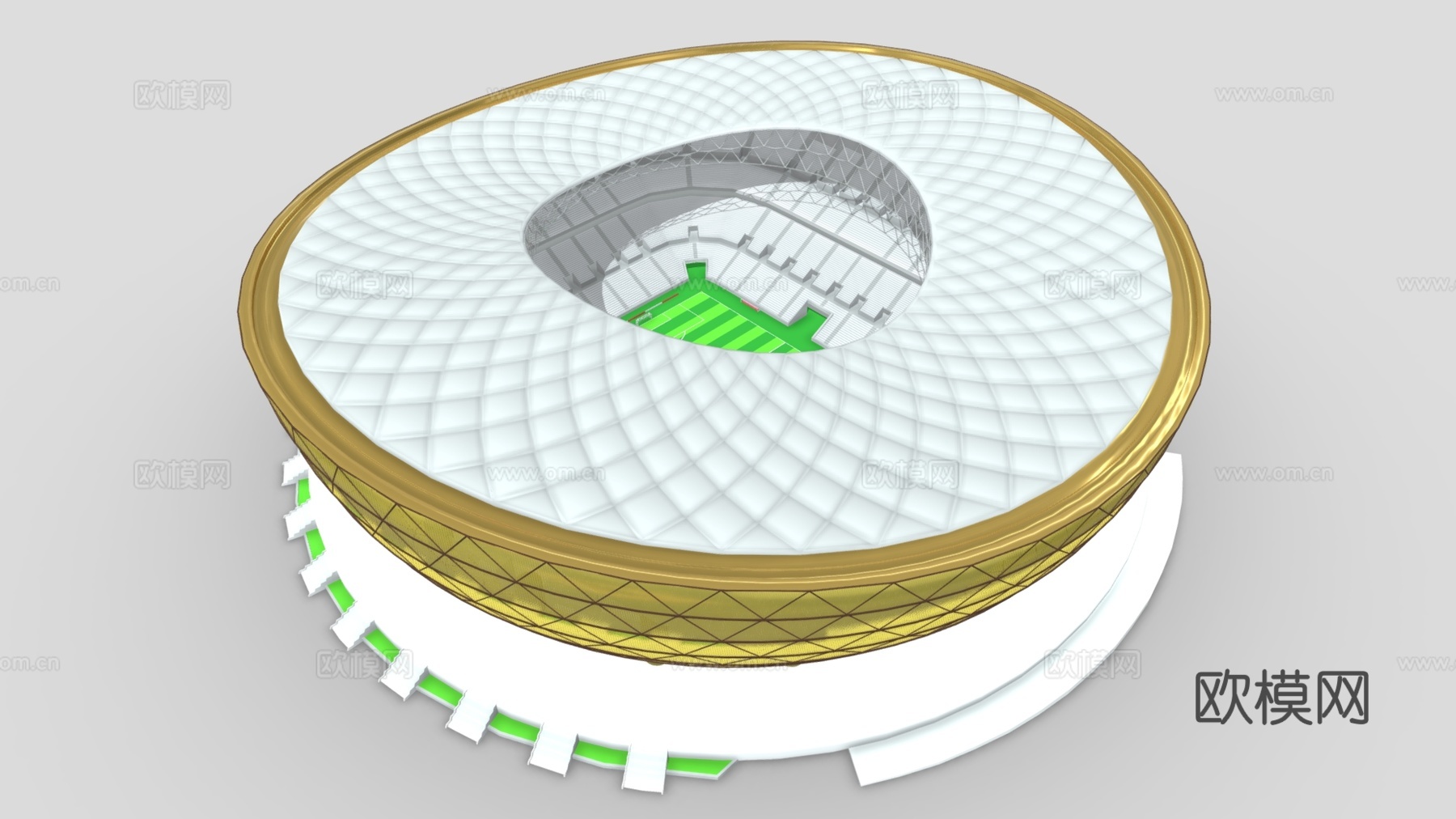 现代体育建筑 露天体育场 体育中心 体育场馆 足球场 比赛场3d模型