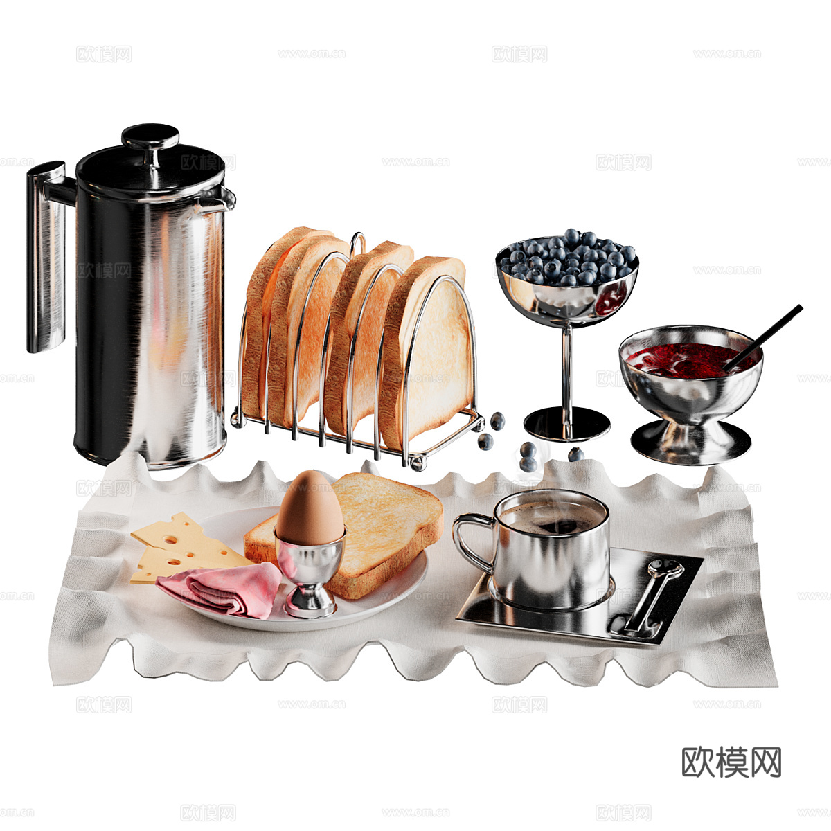 餐具组合3d模型
