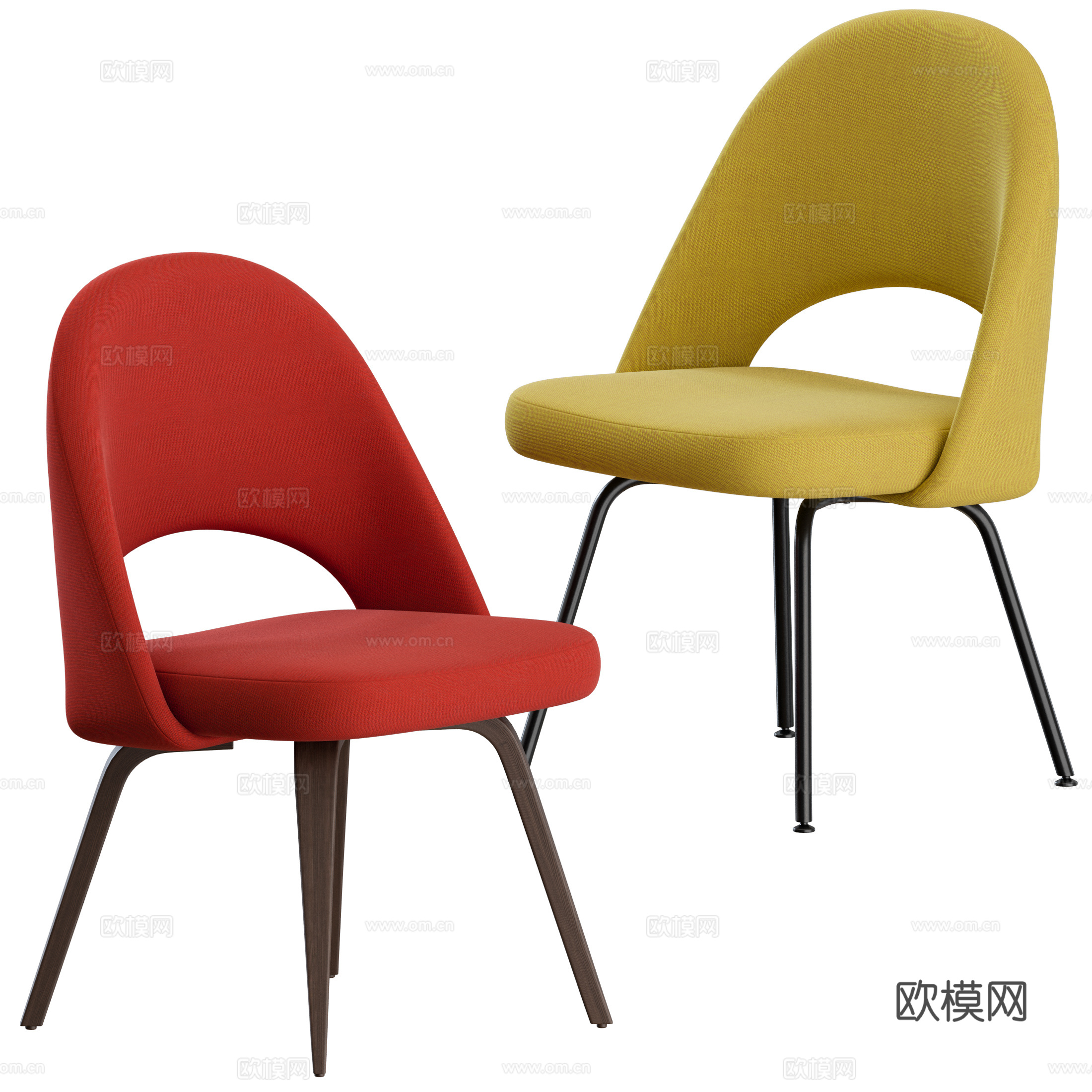 现代意式布艺椅子3d模型