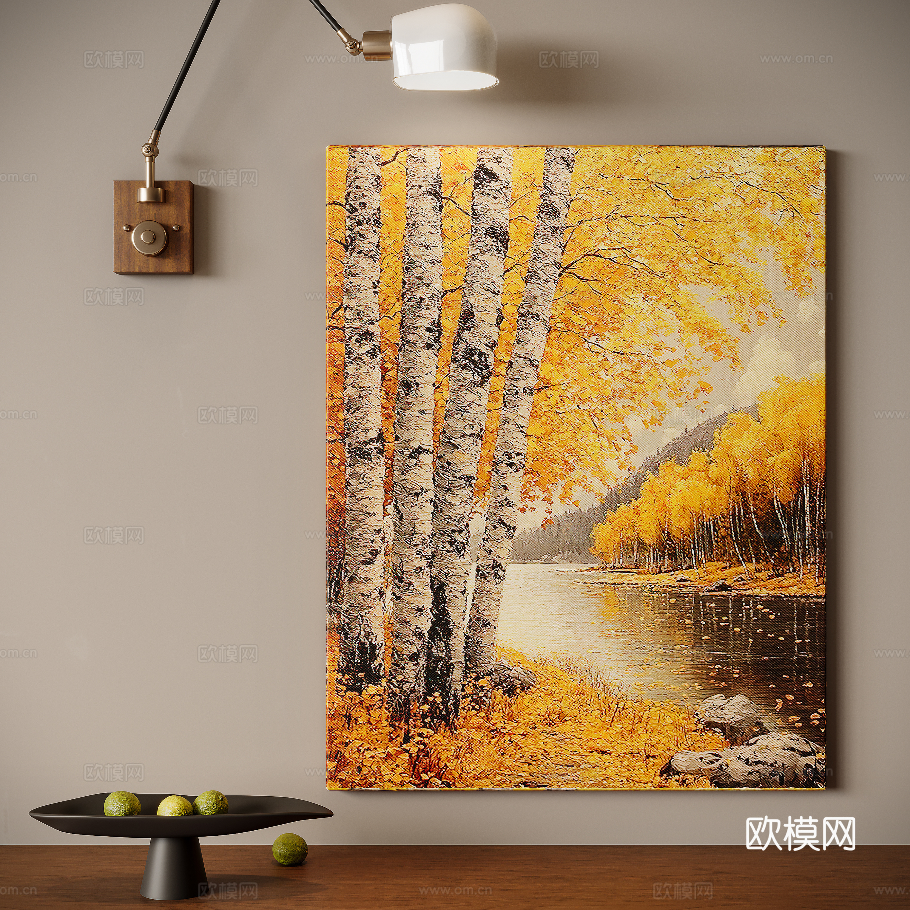 现代奶油风装饰画su模型