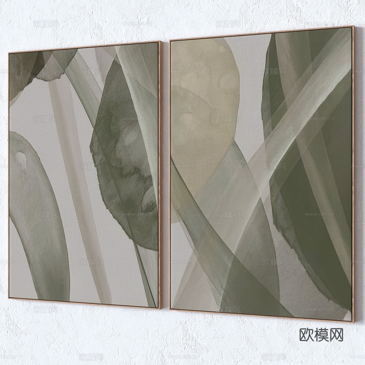 新中式侘寂装饰挂画3d模型