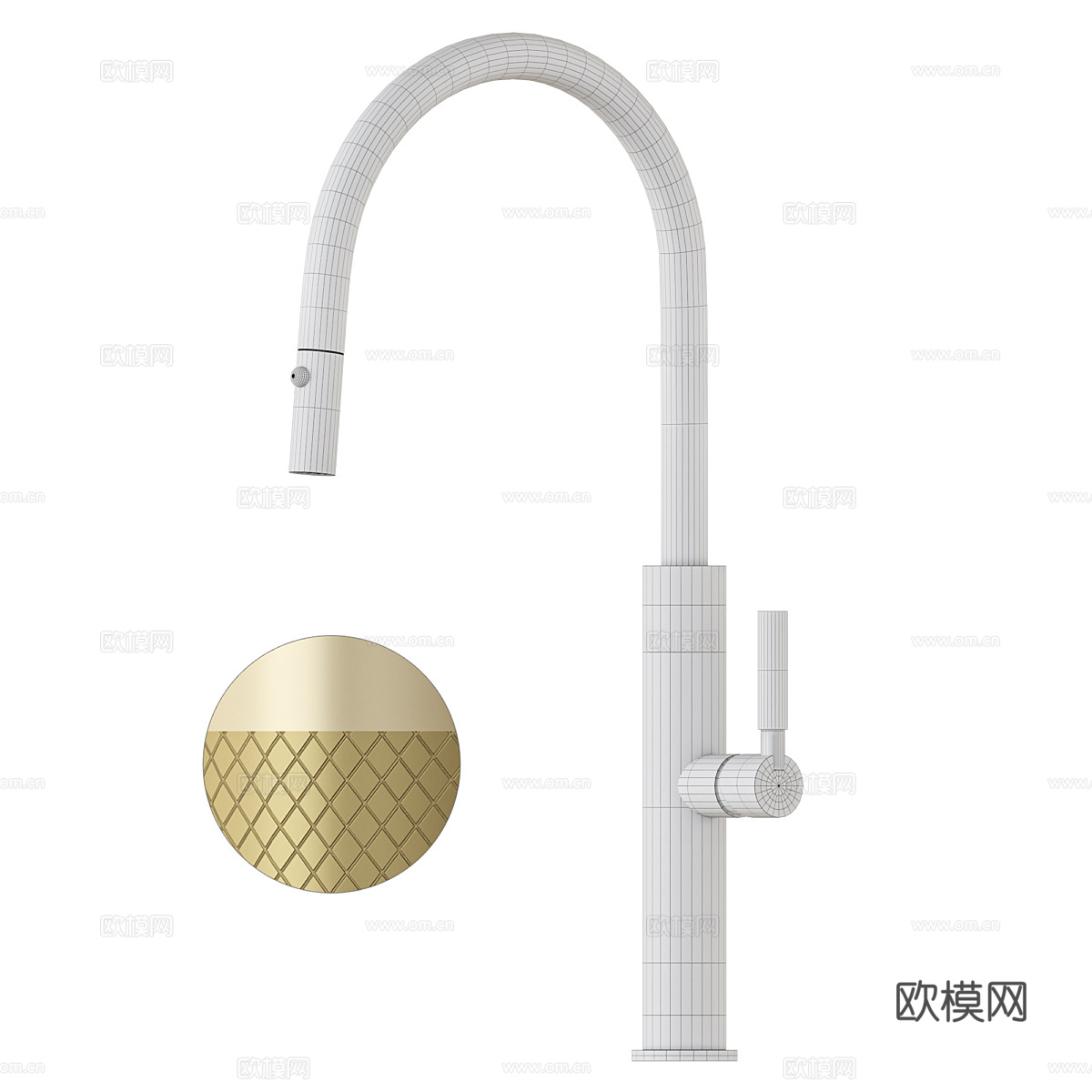 现代轻奢厨房水龙头3d模型