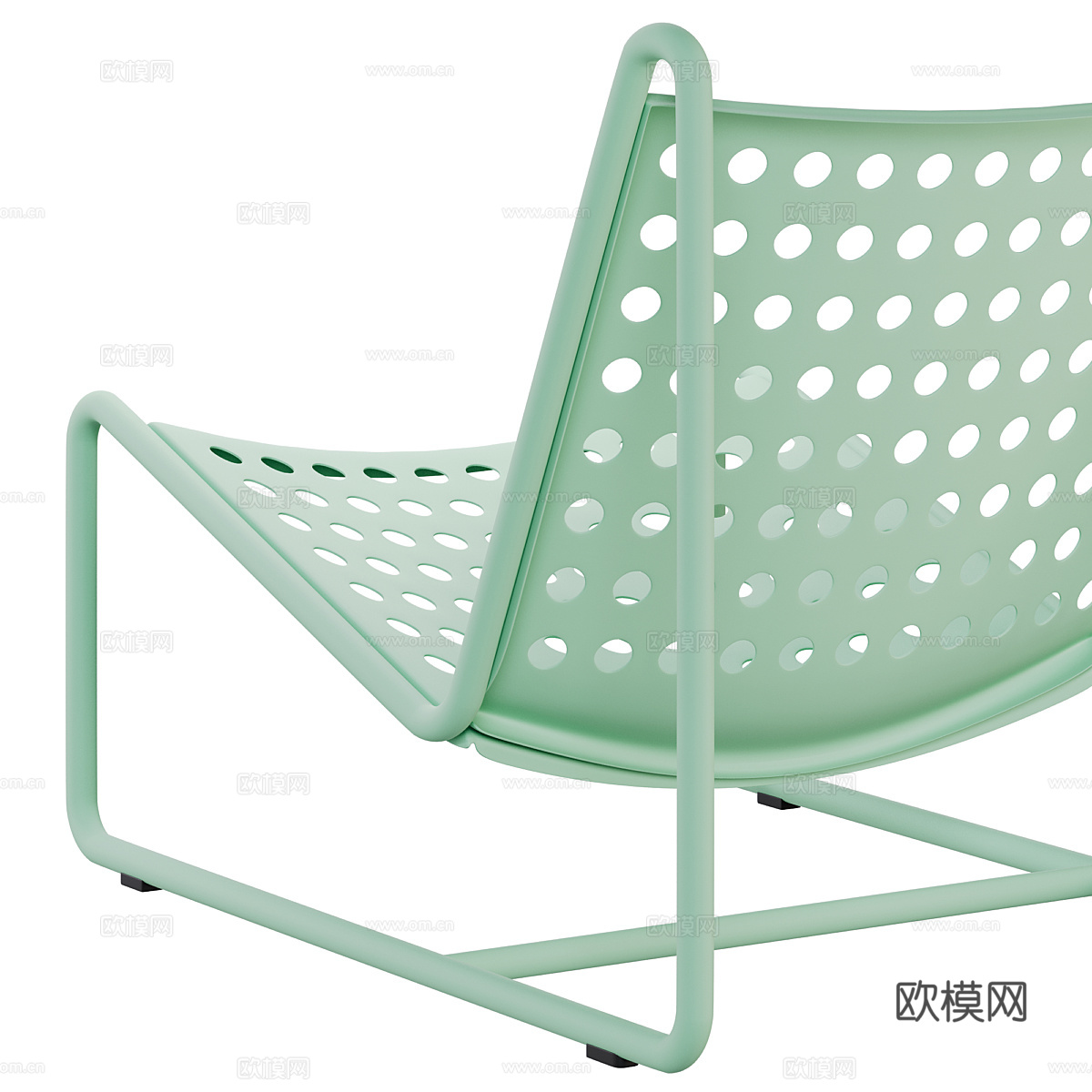 现代极简不锈钢金属户外休闲椅3d模型