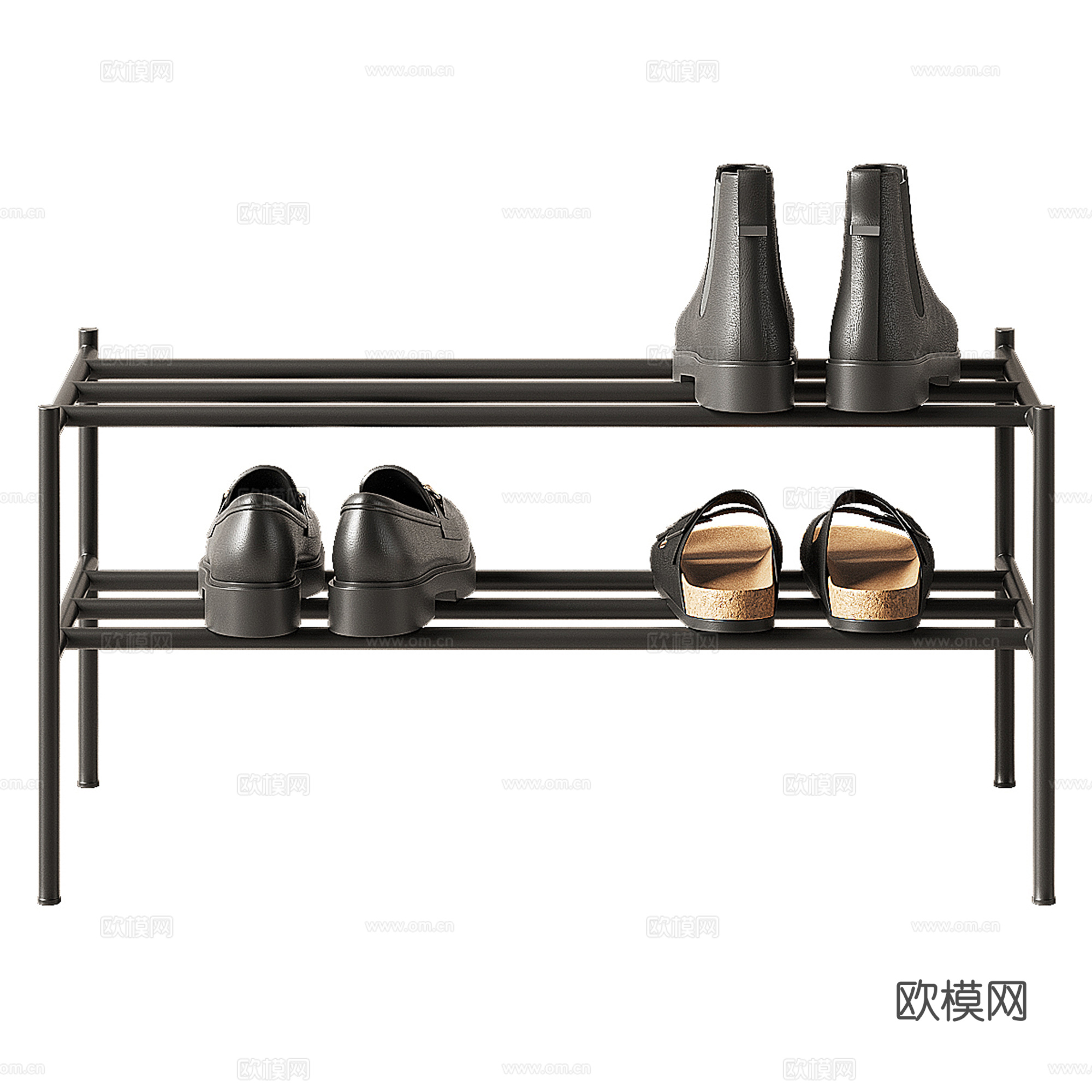 现代鞋子 鞋架su模型