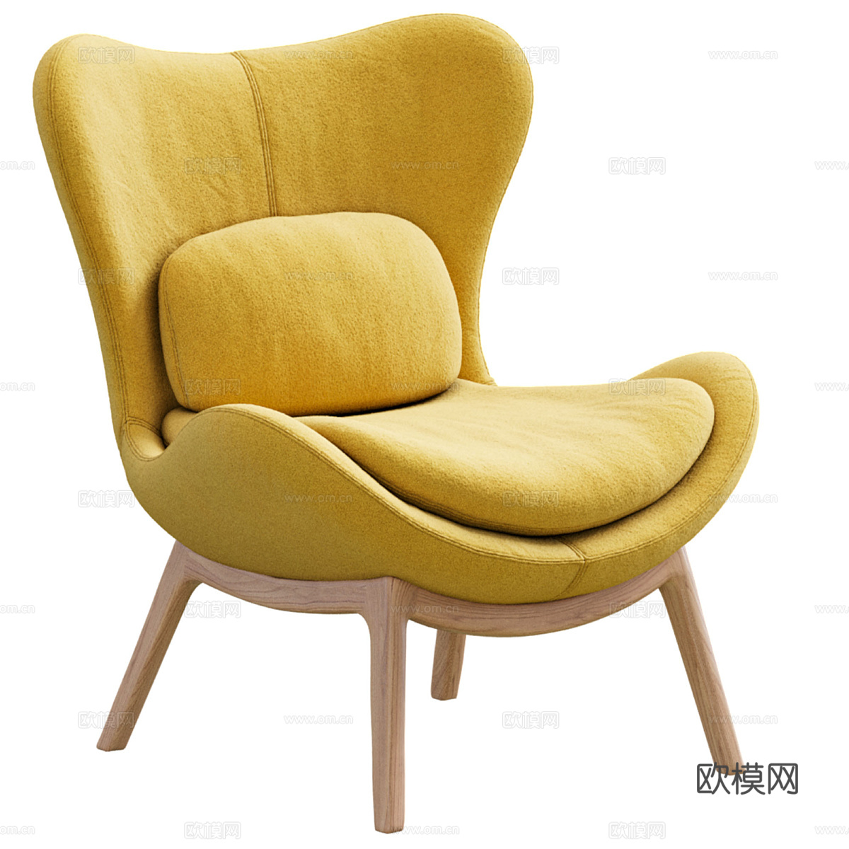 现代意式布艺休闲椅3d模型