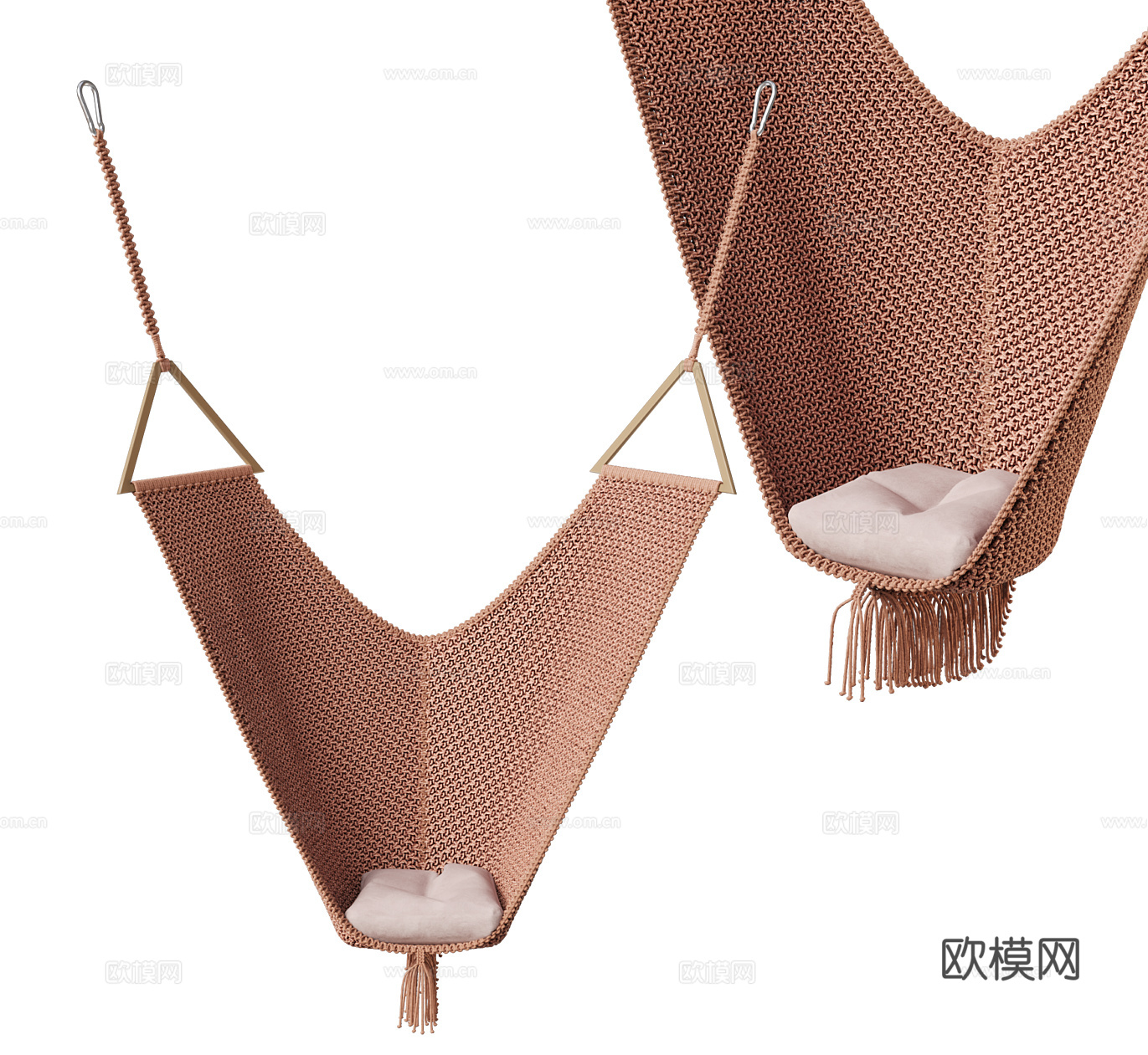 现代布艺吊床 吊椅 编织吊椅 秋千椅 秋千3d模型